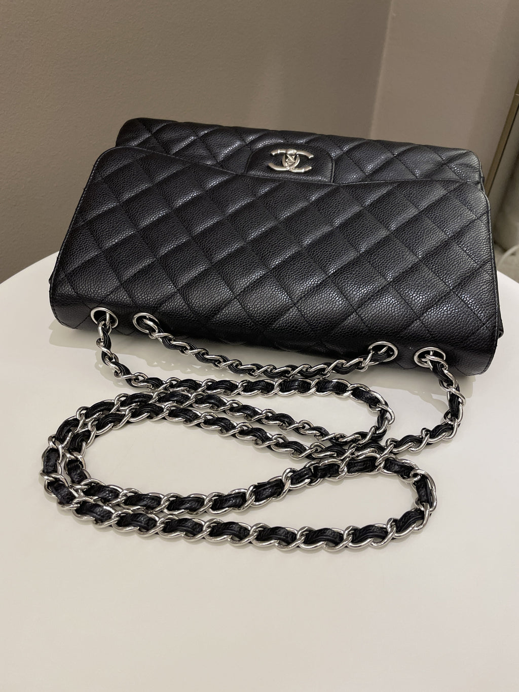 Chanel Classic Quilted Jumbo Single Flap Black Caviar