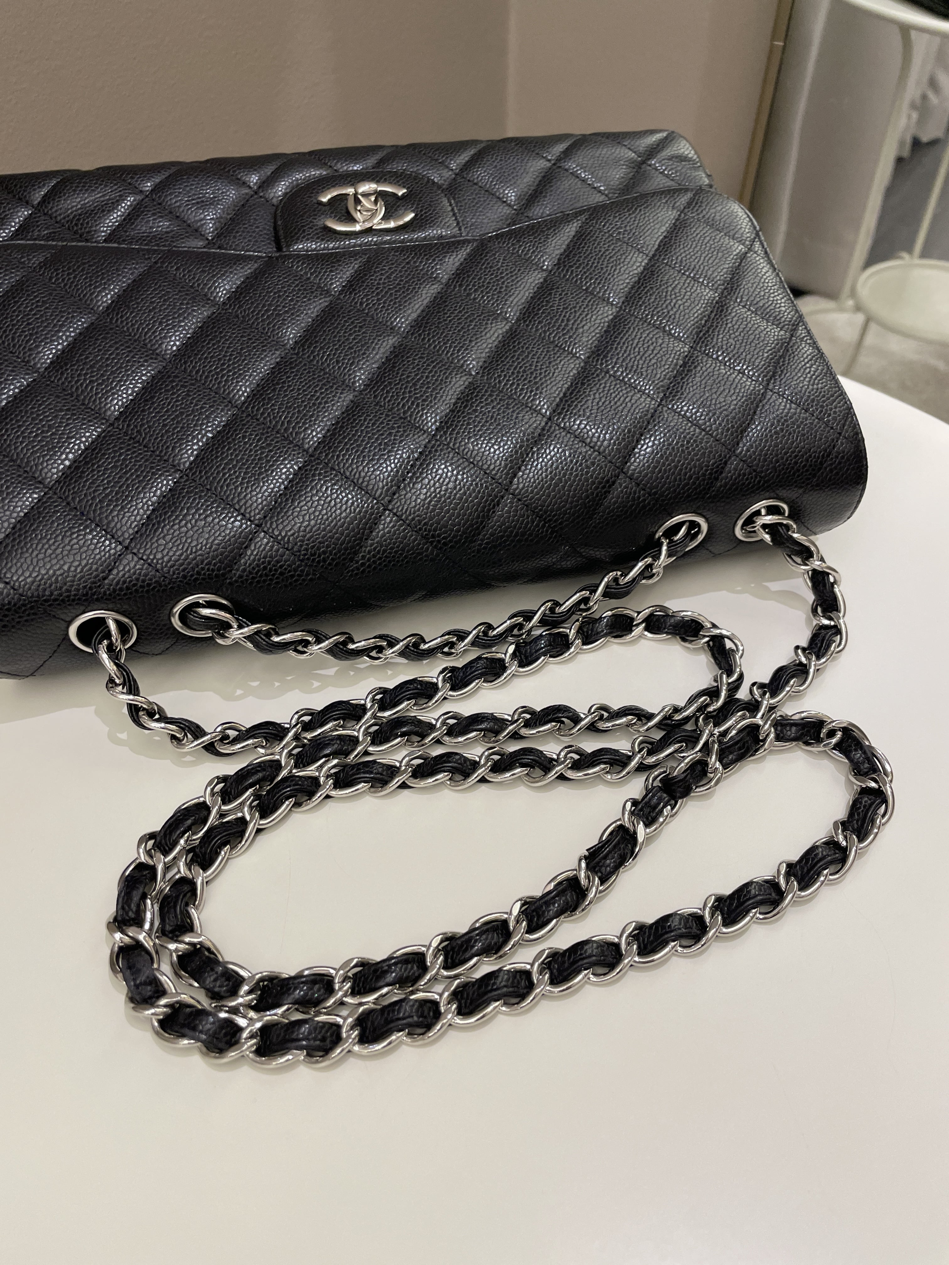 Chanel Classic Quilted Jumbo Single Flap Black Caviar