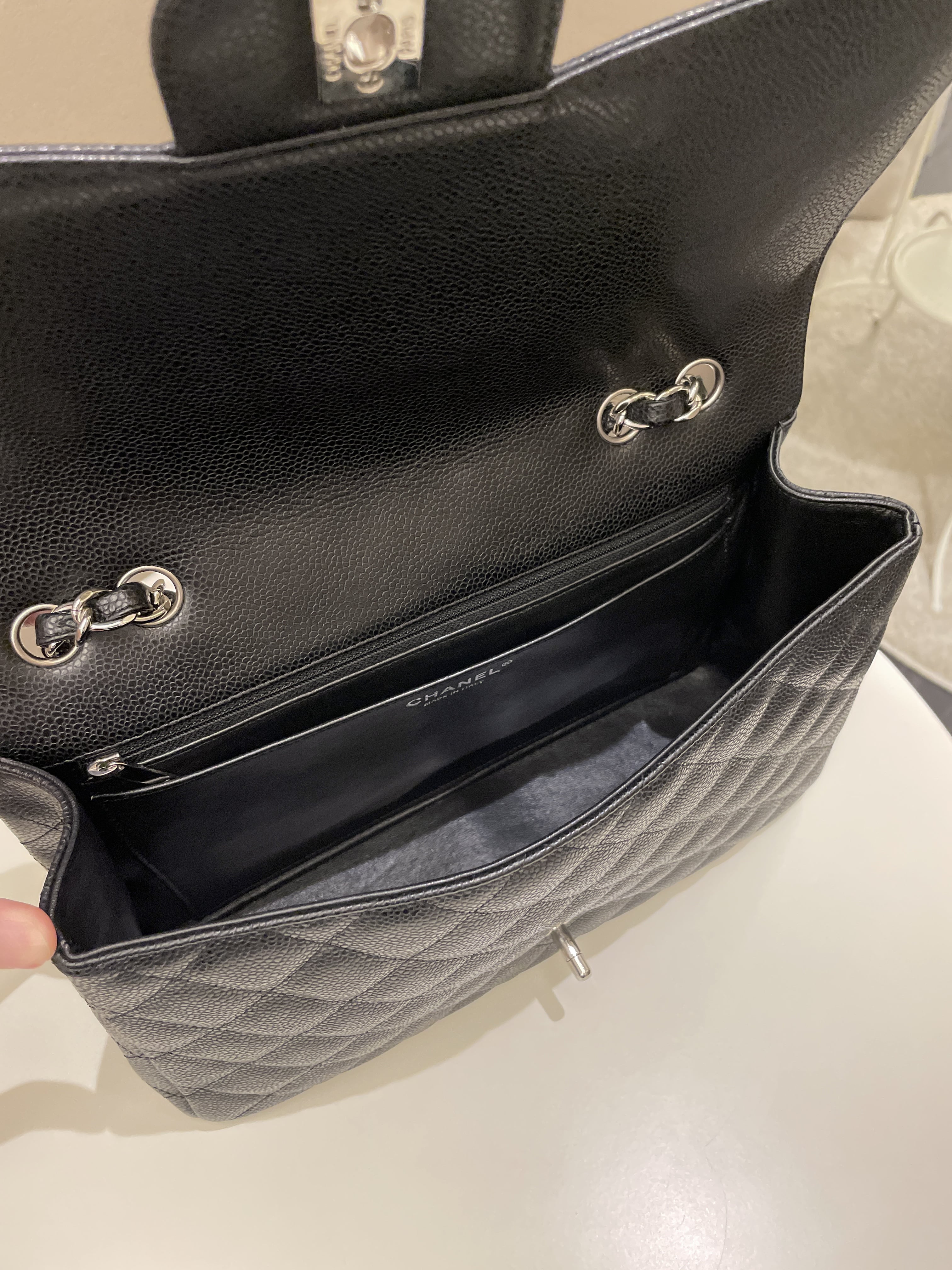 Chanel Classic Quilted Jumbo Single Flap Black Caviar