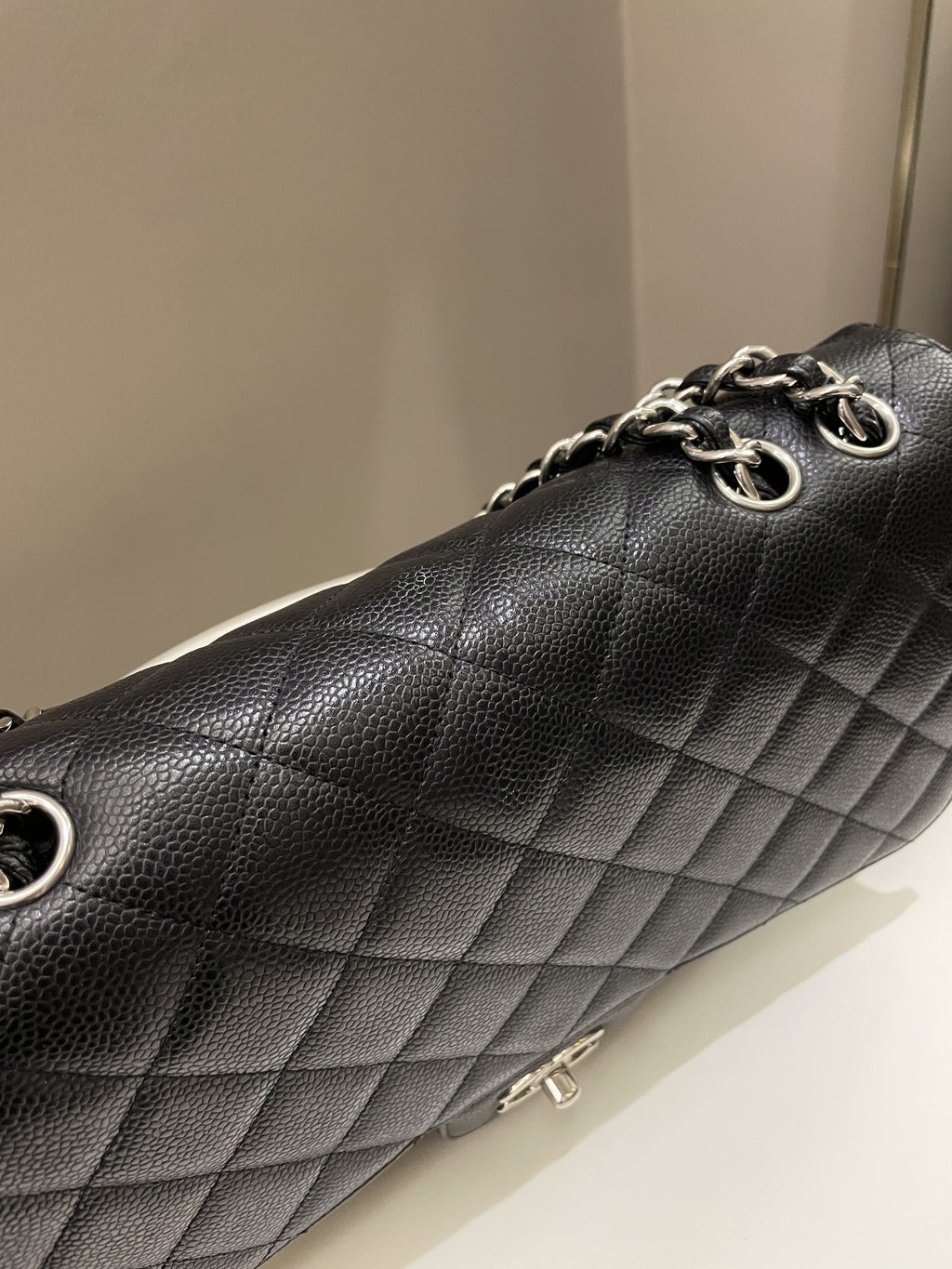 Chanel Classic Quilted Jumbo Single Flap Black Caviar