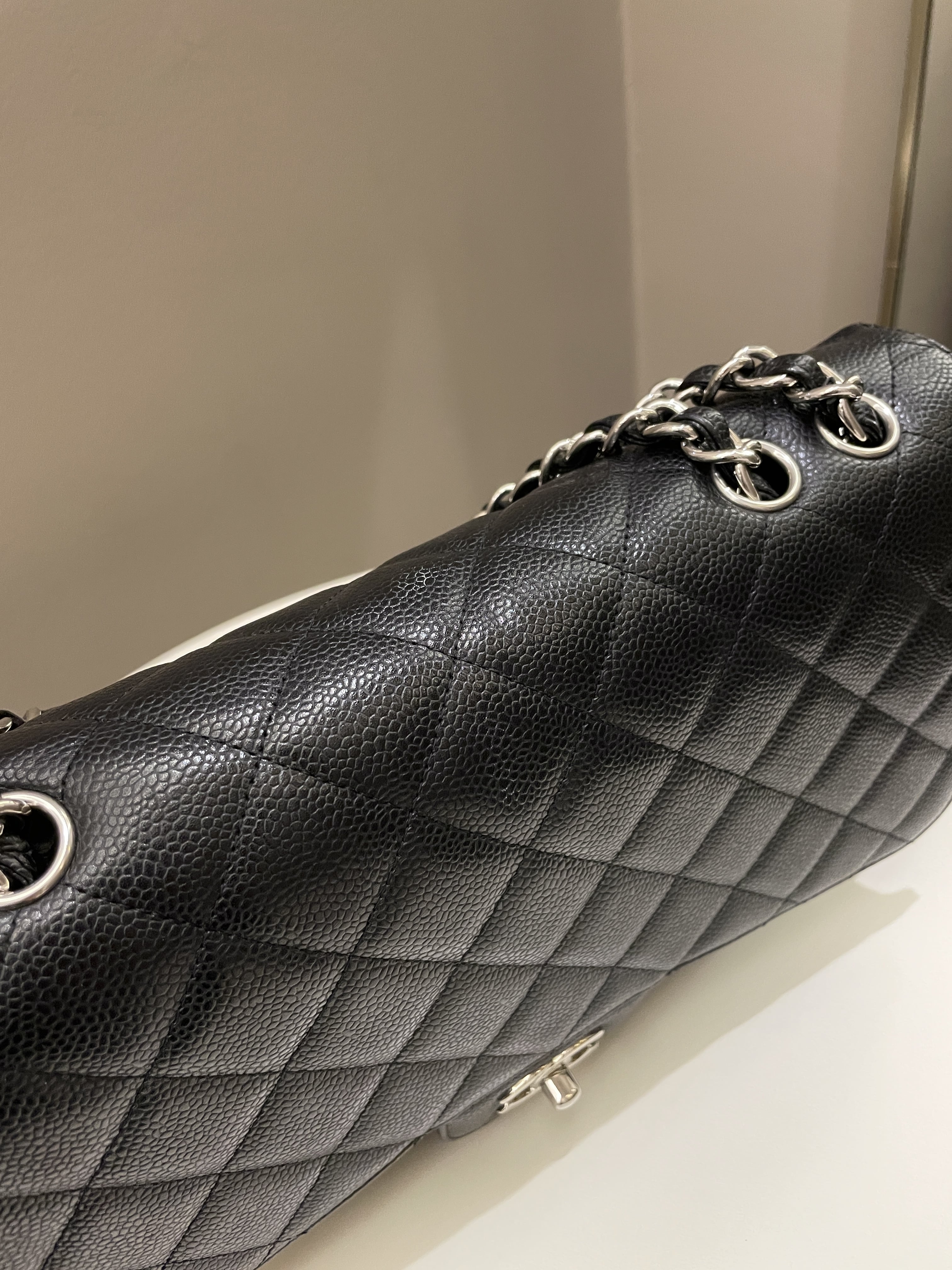 Chanel Classic Quilted Jumbo Single Flap Black Caviar