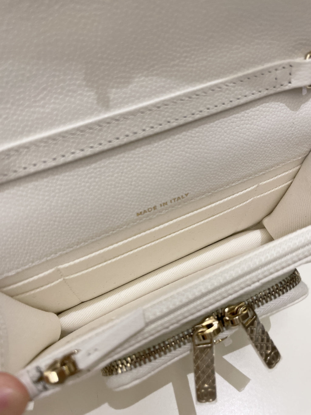 Chanel Business Affinity Clutch On Chain White Caviar