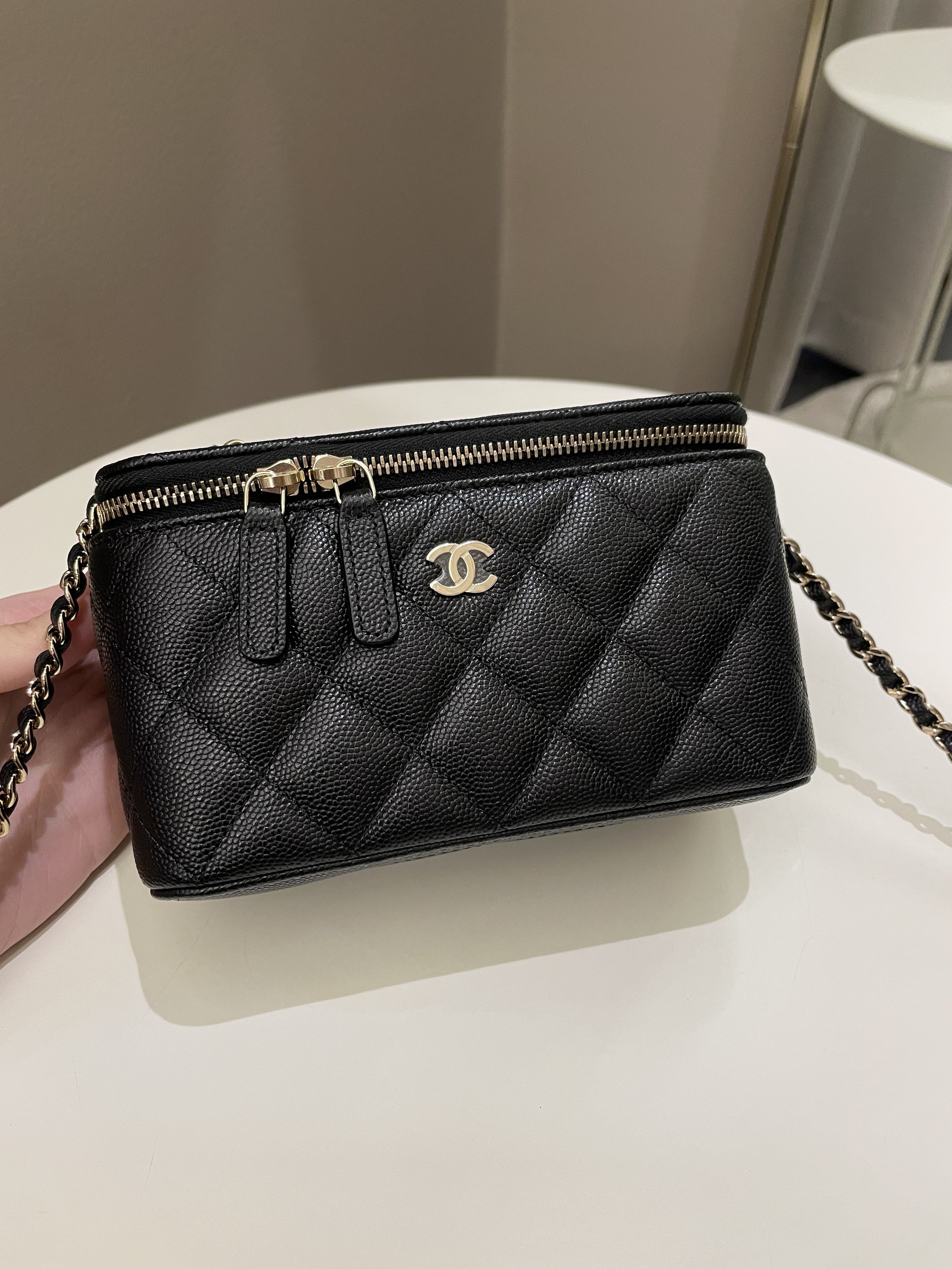 Chanel Quilted Mini Vanity Rectangular Black Caviar