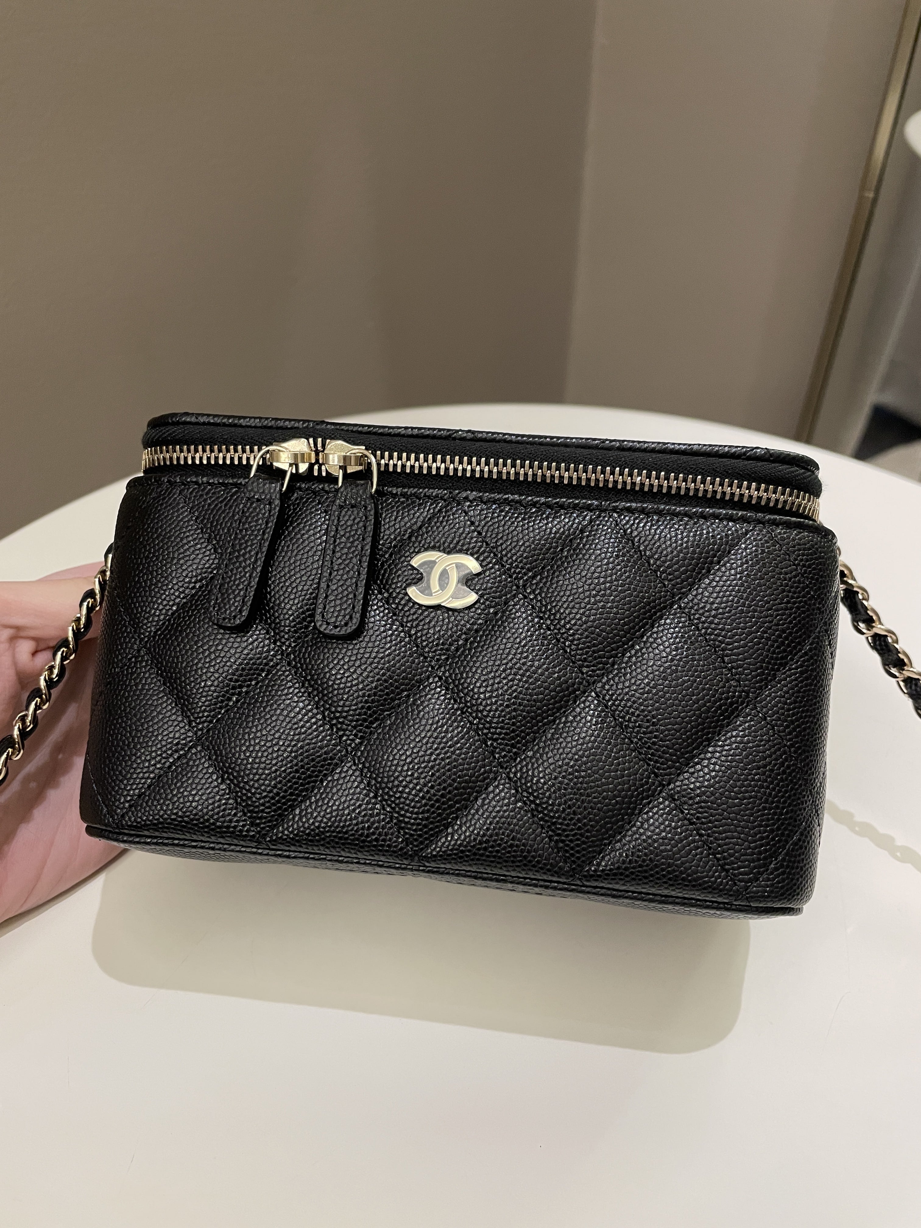 Chanel Quilted Mini Vanity Rectangular Black Caviar