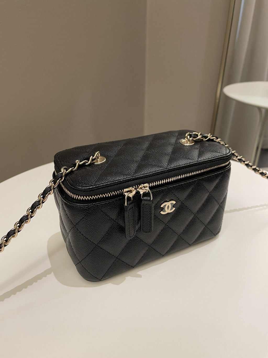 Chanel Quilted Mini Vanity Rectangular Black Caviar
