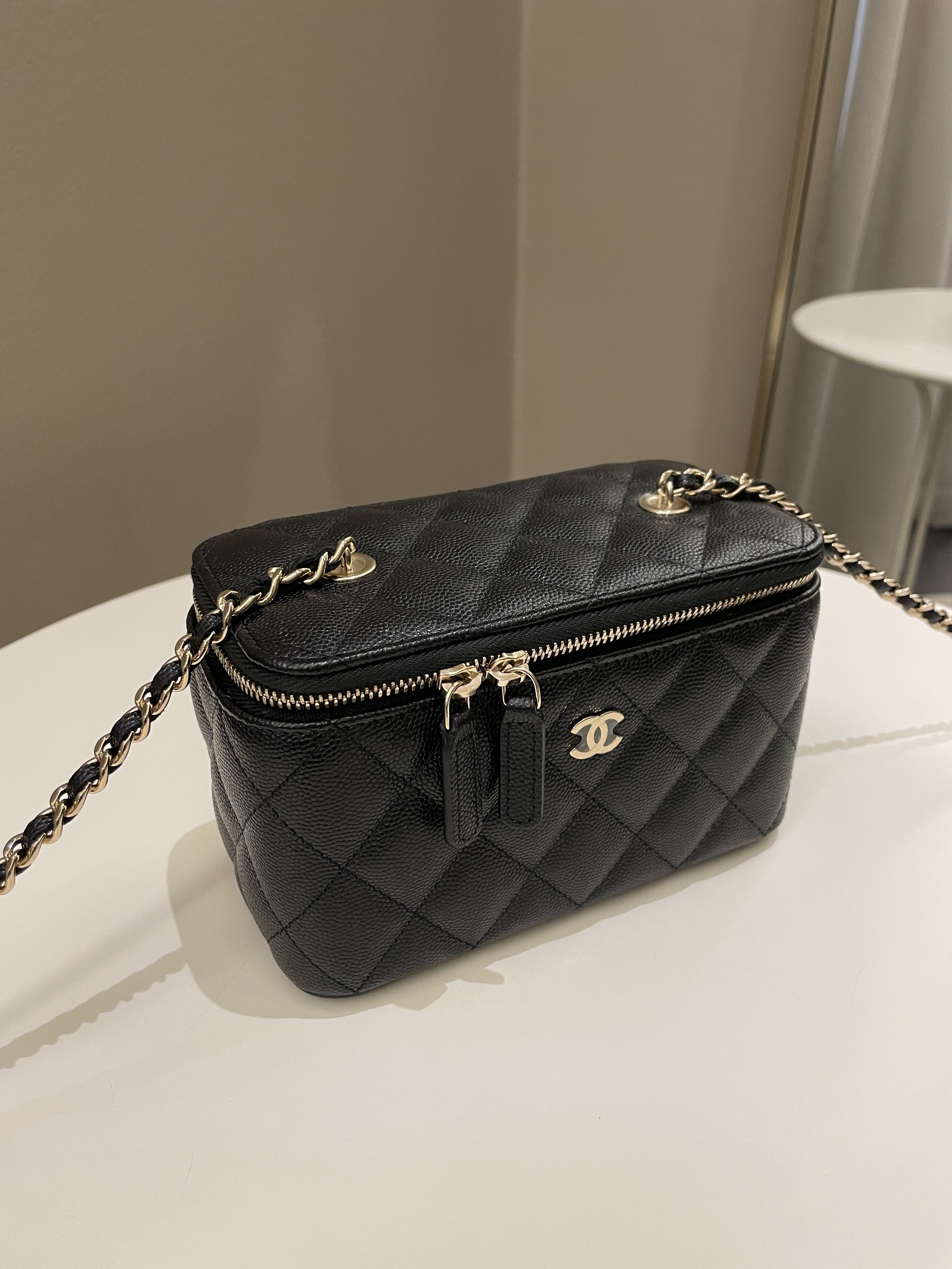 Chanel Quilted Mini Vanity Rectangular Black Caviar