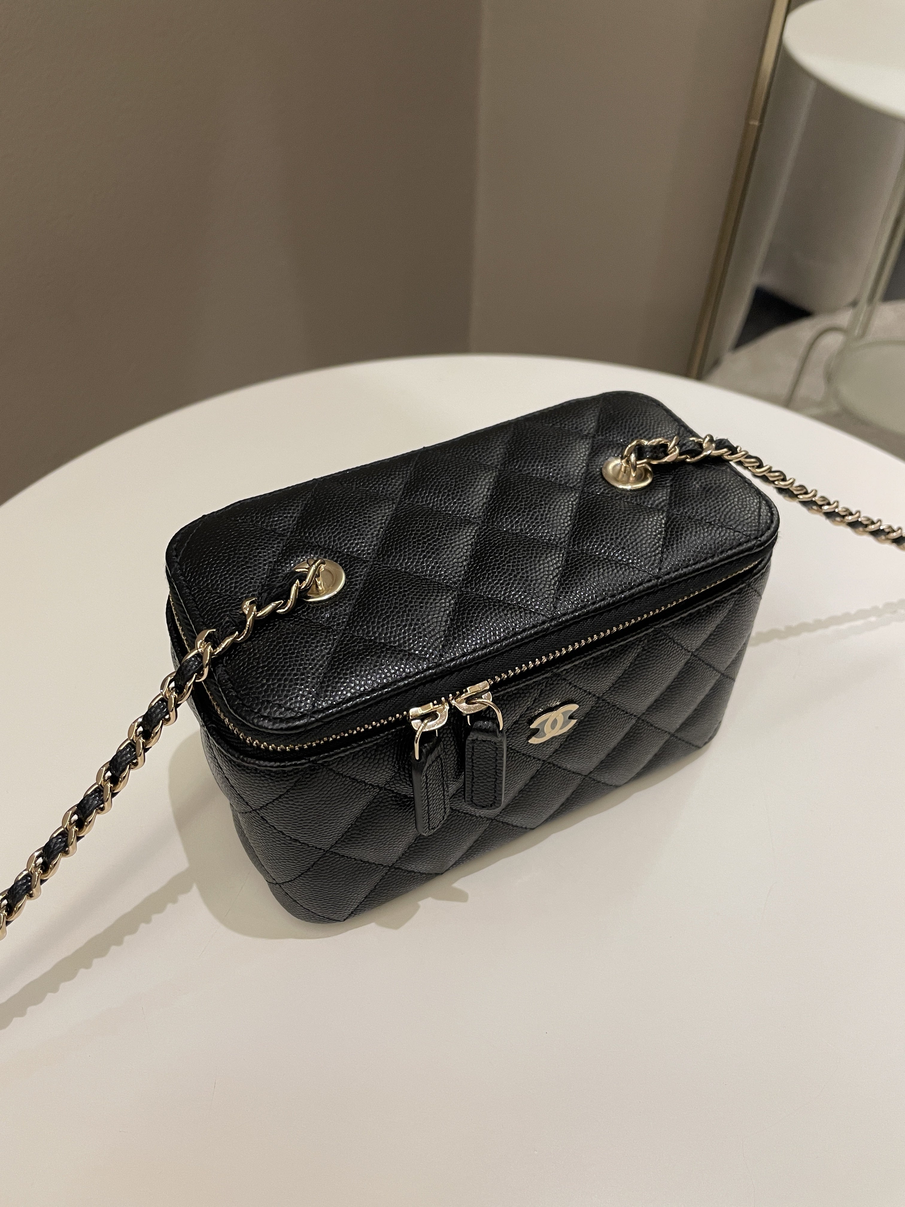 Chanel Quilted Mini Vanity Rectangular Black Caviar