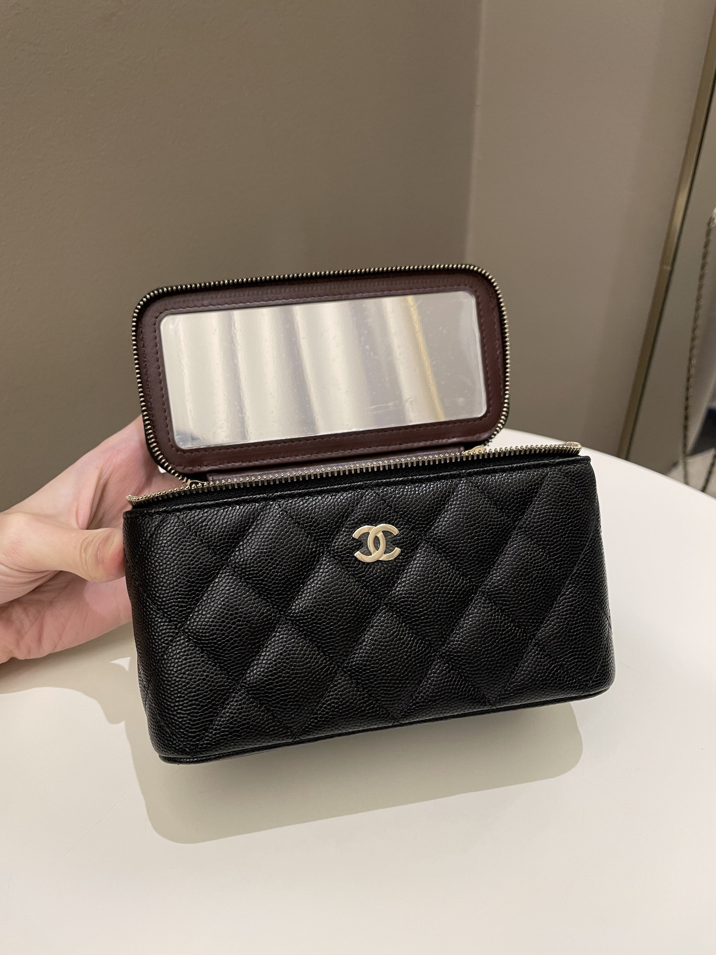 Chanel Quilted Mini Vanity Rectangular Black Caviar