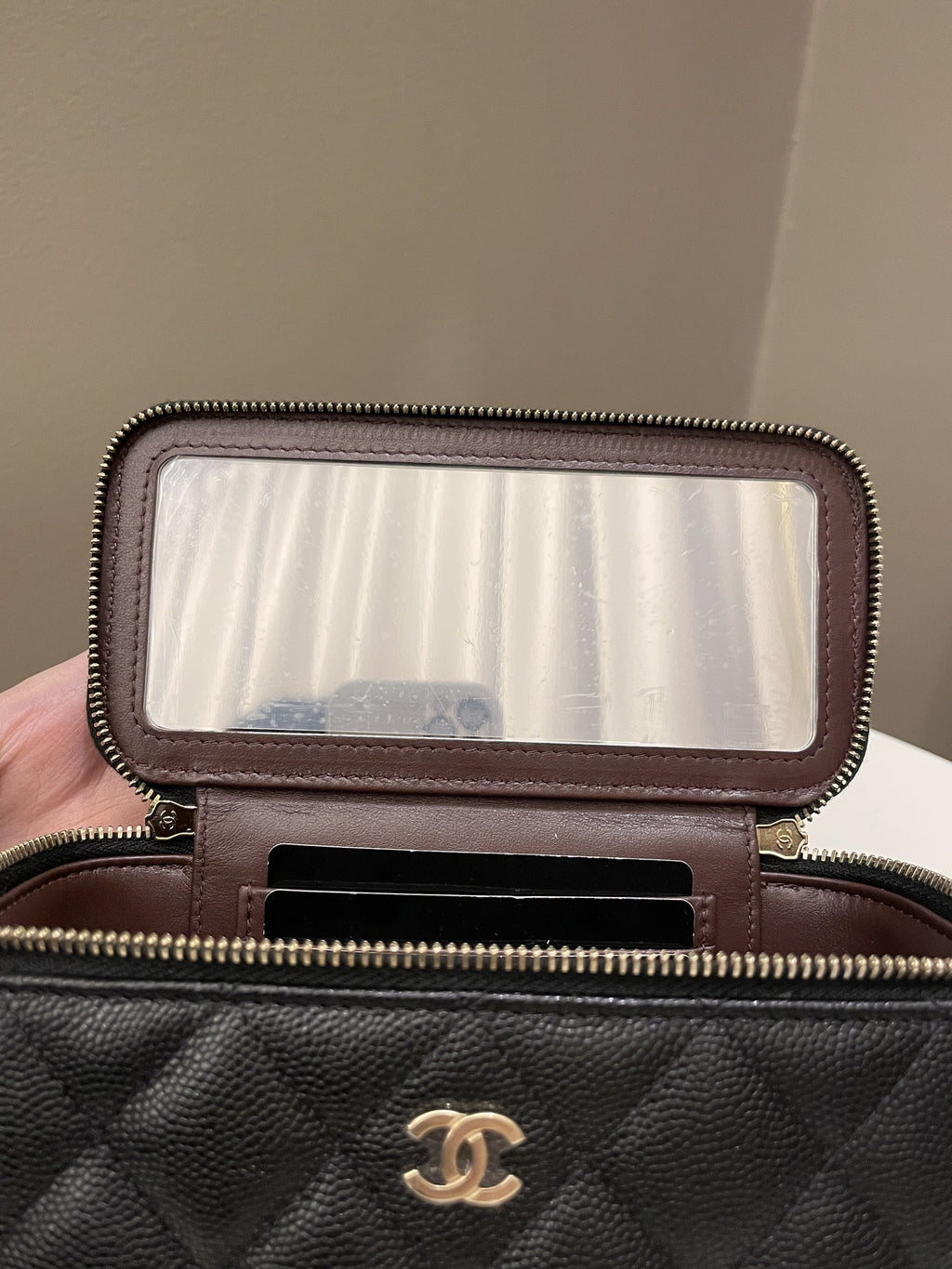 Chanel Quilted Mini Vanity Rectangular Black Caviar
