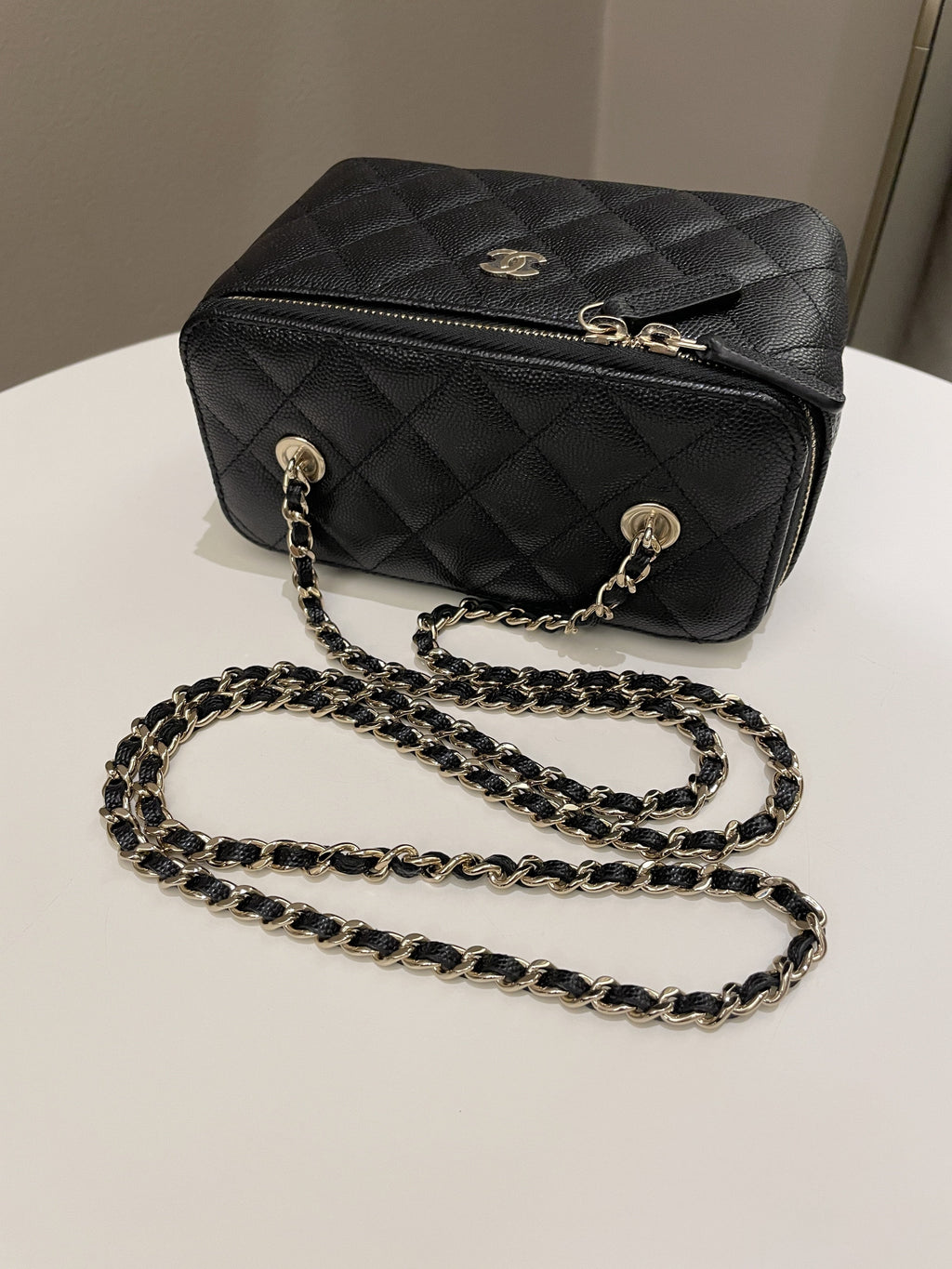 Chanel Quilted Mini Vanity Rectangular Black Caviar