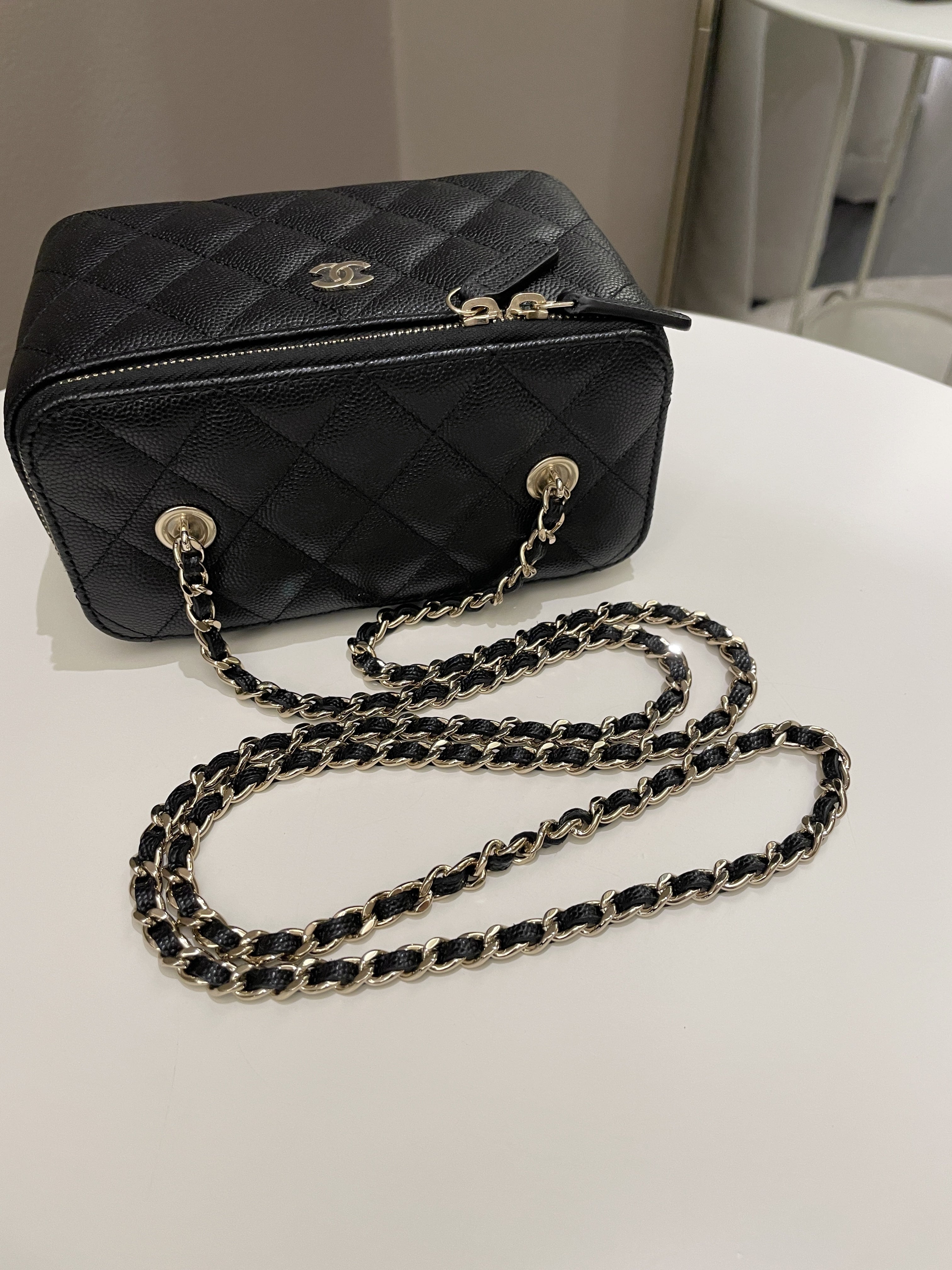 Chanel Quilted Mini Vanity Rectangular Black Caviar