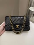 Chanel Vintage Classic Quilted Medium Double Flap Black Lambskin