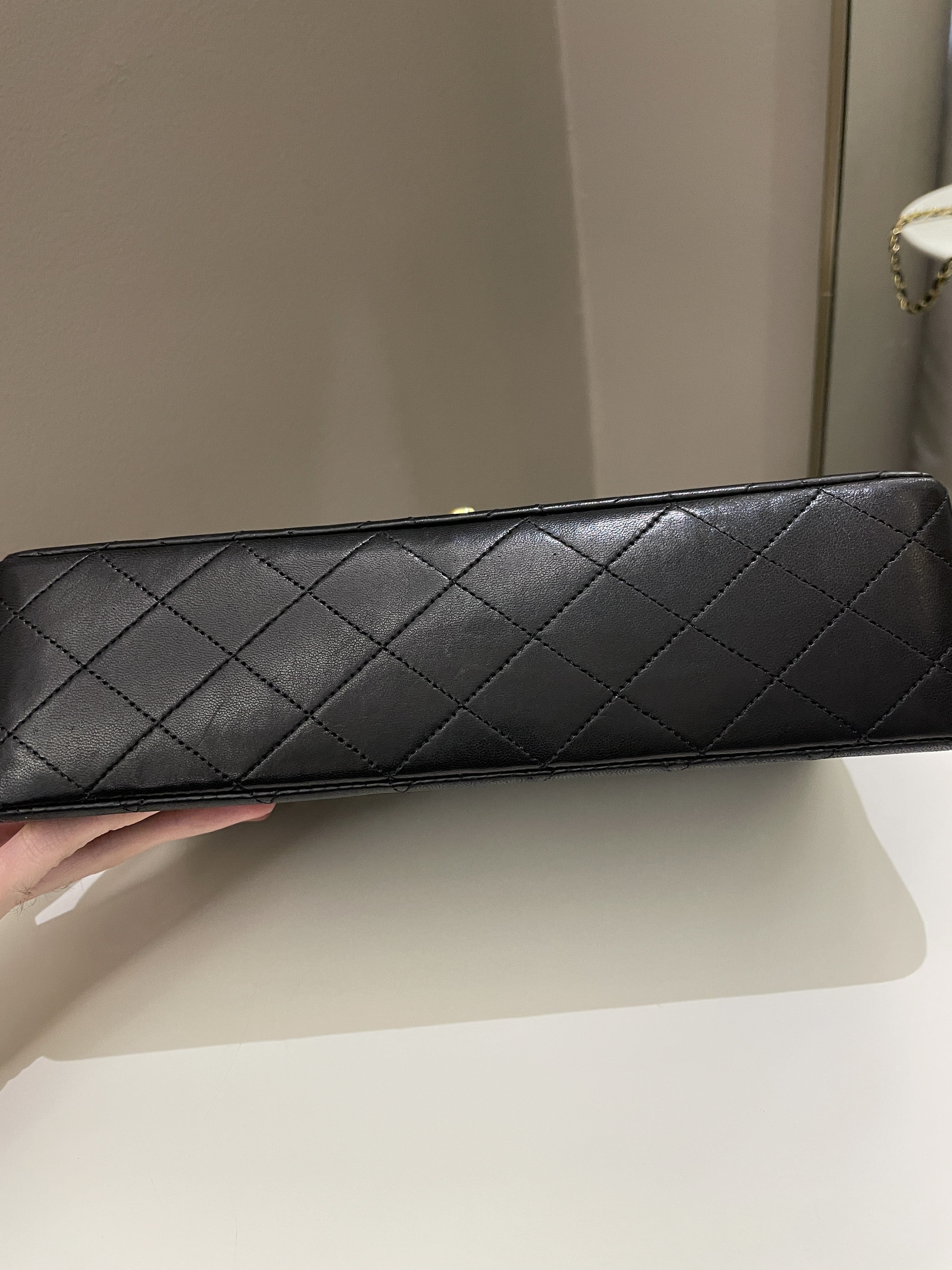 Chanel Vintage Classic Quilted Medium Double Flap Black Lambskin