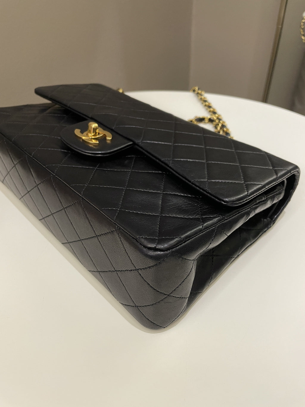 Chanel Vintage Classic Quilted Medium Double Flap Black Lambskin
