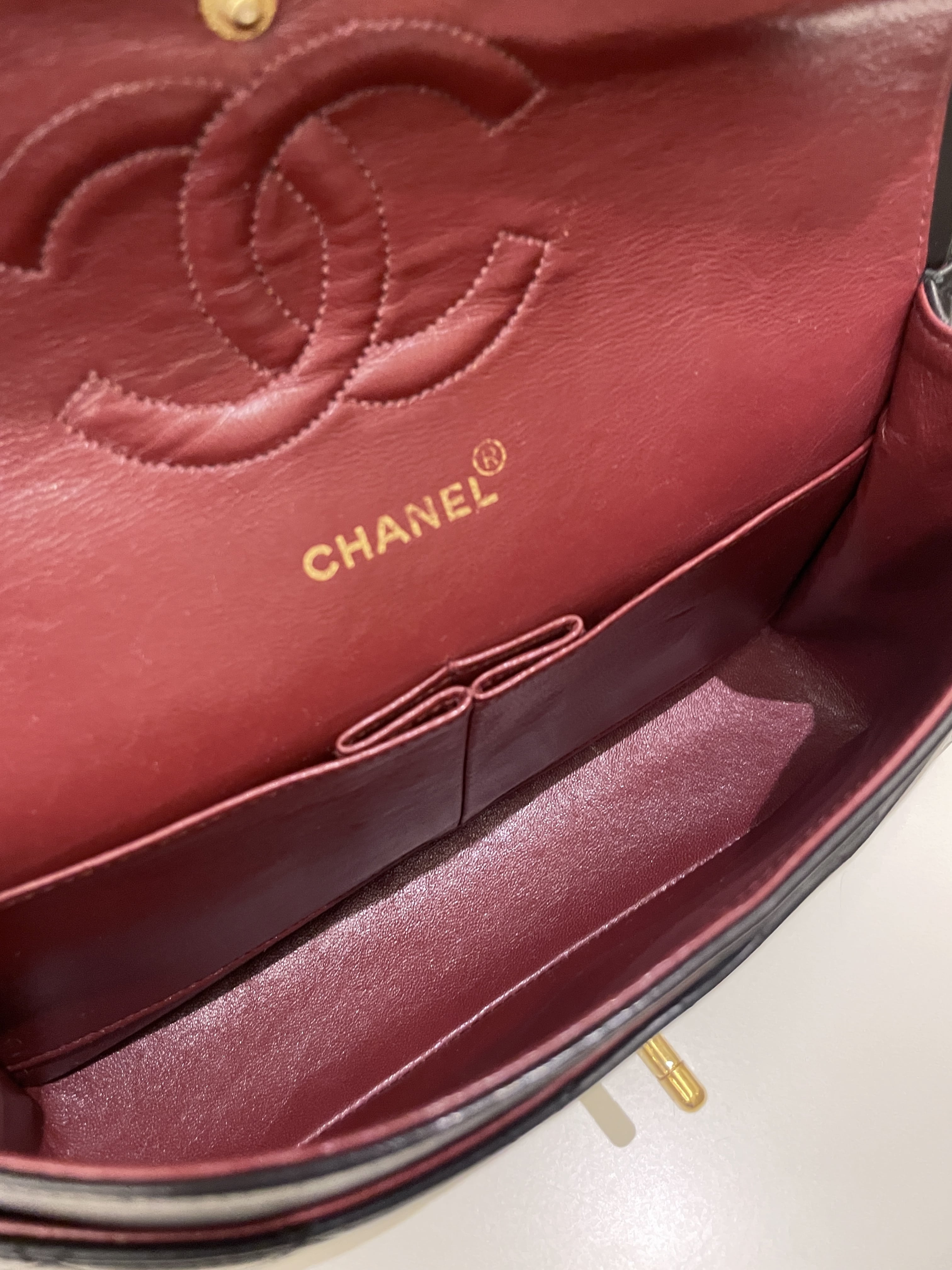 Chanel Vintage Classic Quilted Medium Double Flap Black Lambskin
