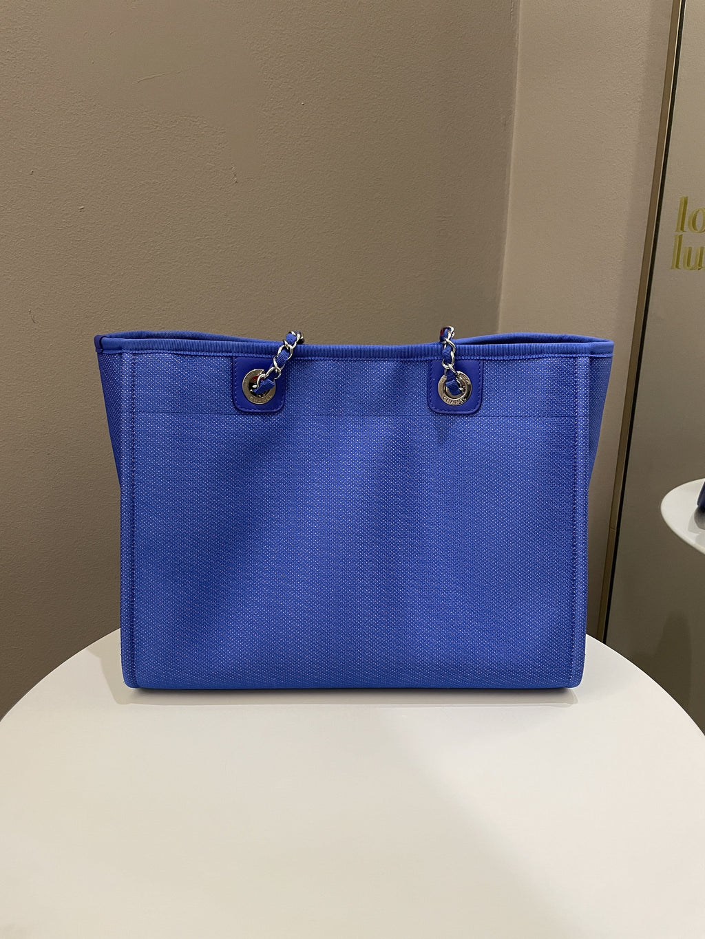Chanel Deauville Shopper Tote Blue/ Orange