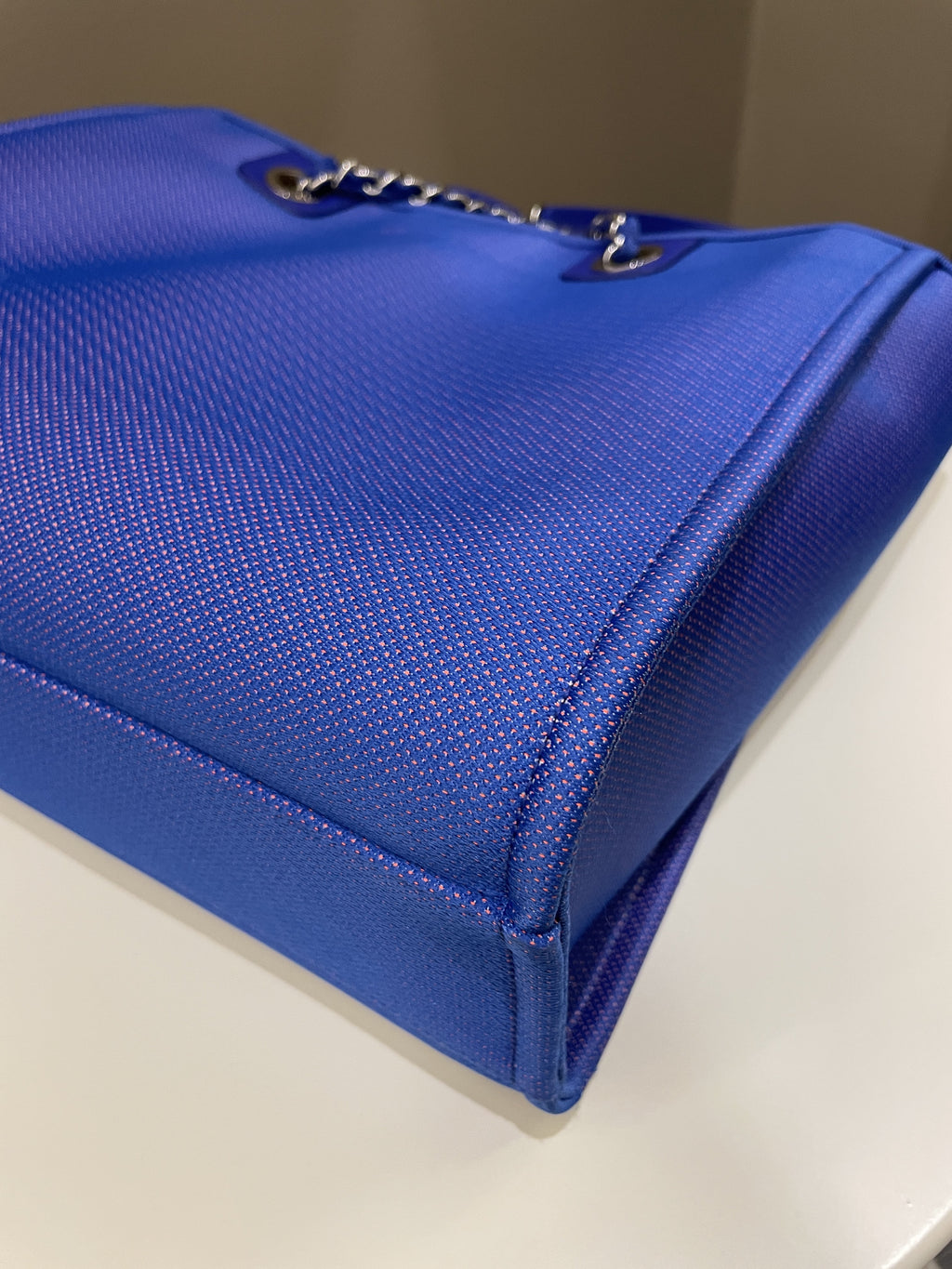 Chanel Deauville Shopper Tote Blue/ Orange