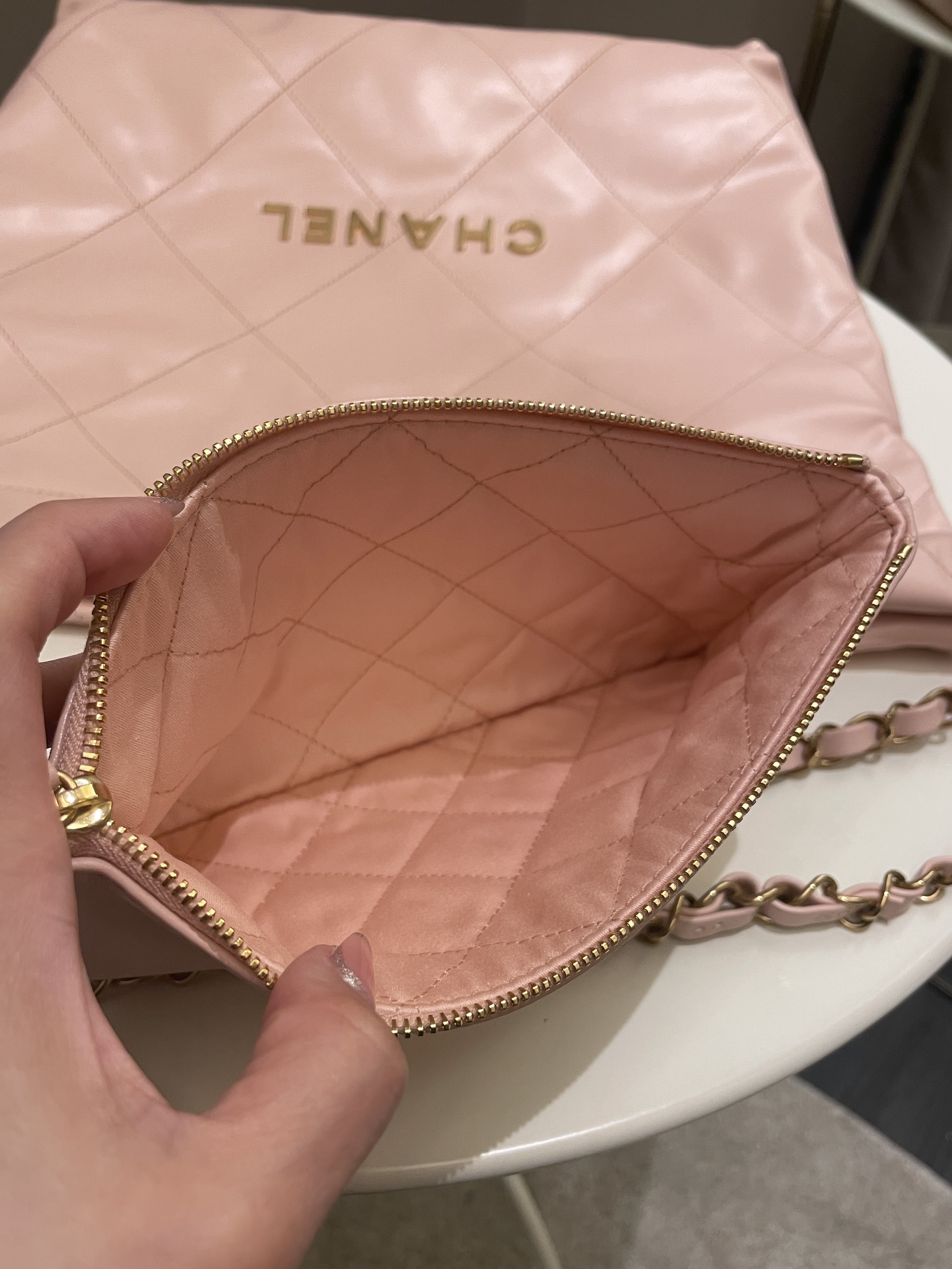 Chanel 22 Nude Blush Pink