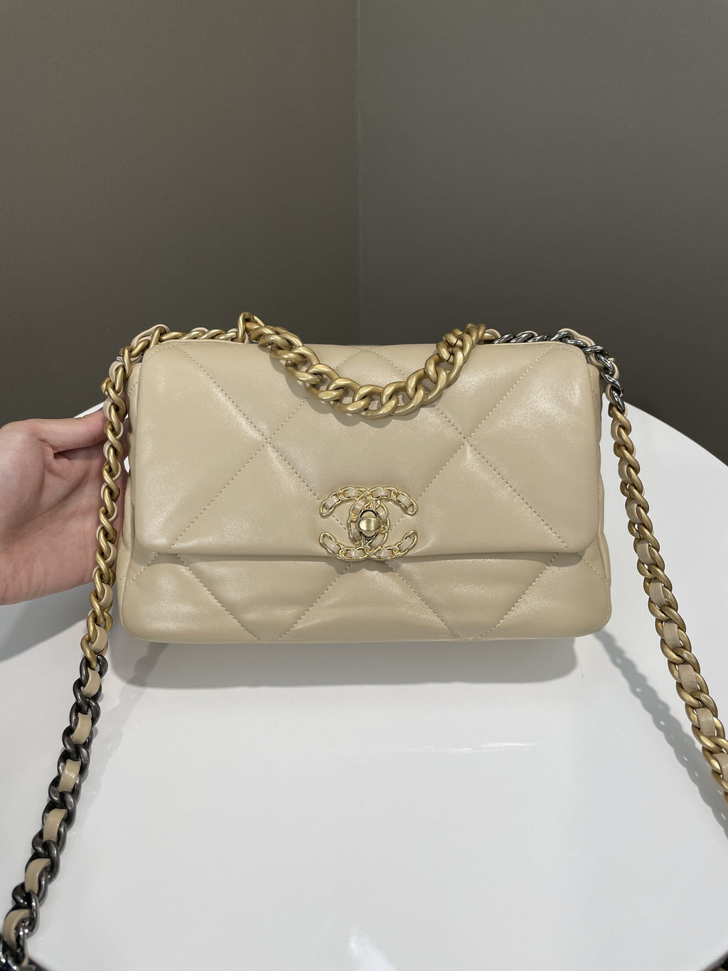 Chanel 19 Flap Bag Beige