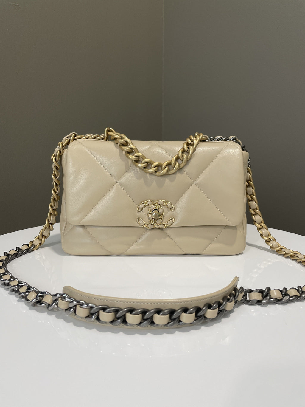 Chanel 19 Flap Bag Beige