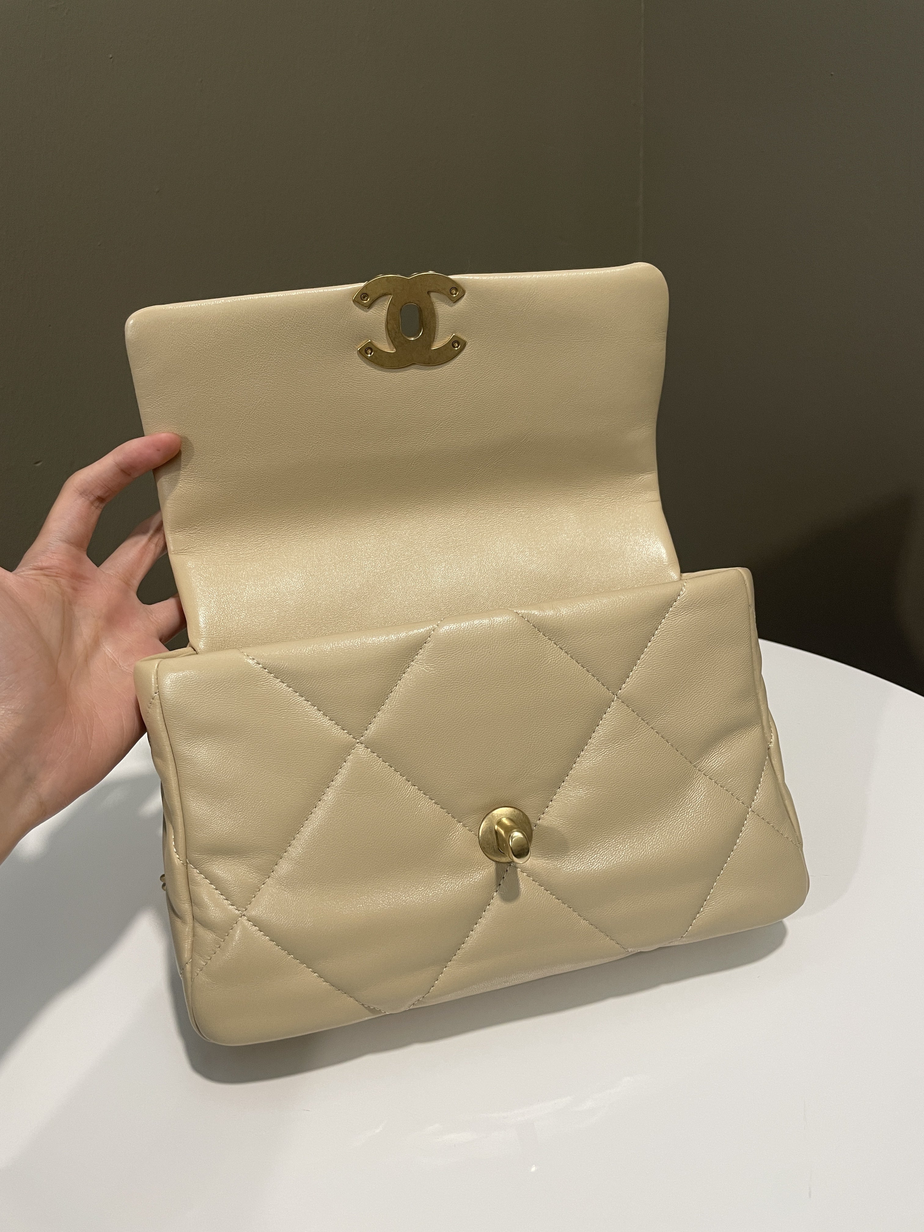 Chanel 19 Flap Bag Beige