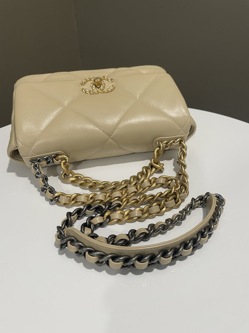 Chanel 19 Flap Bag Beige