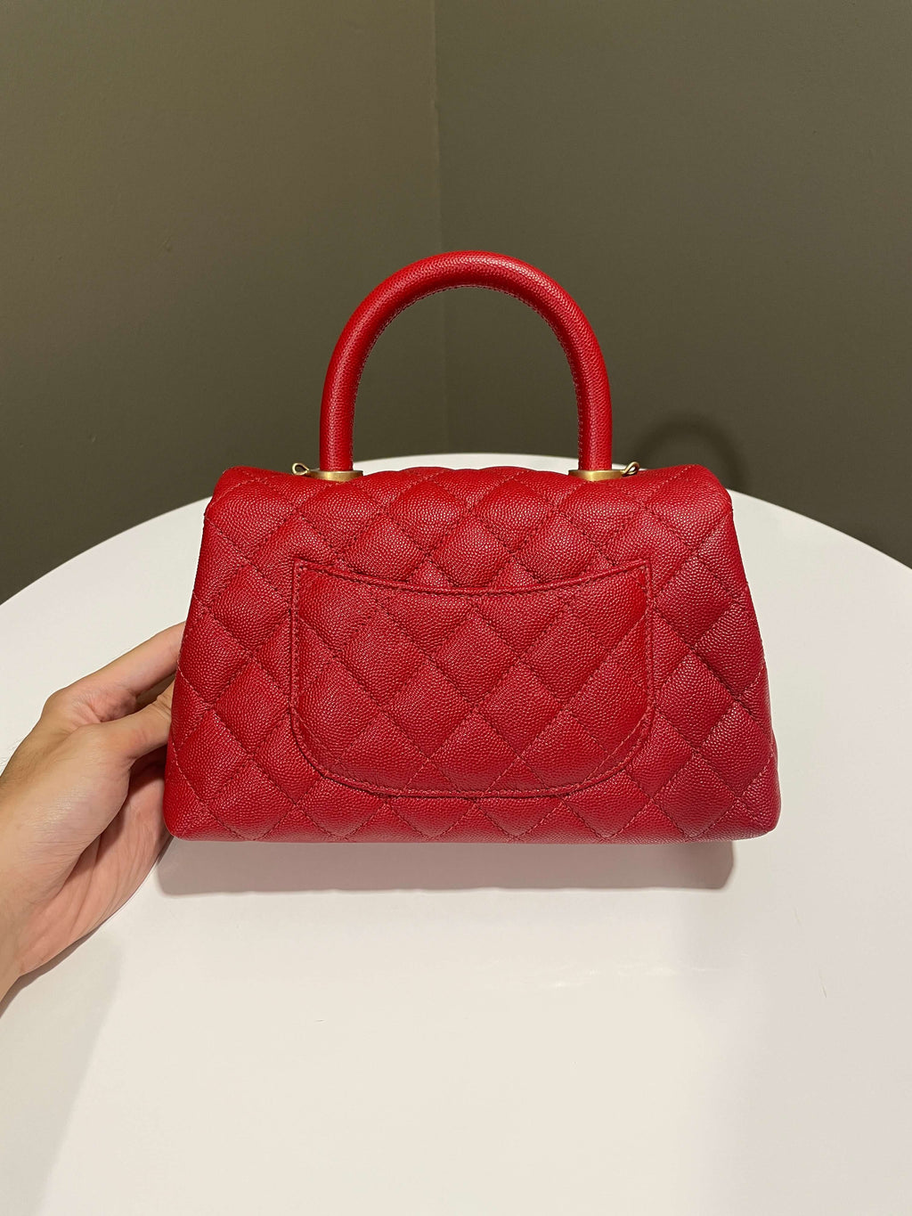 Chanel Quilted Coco Handle Red Caviar