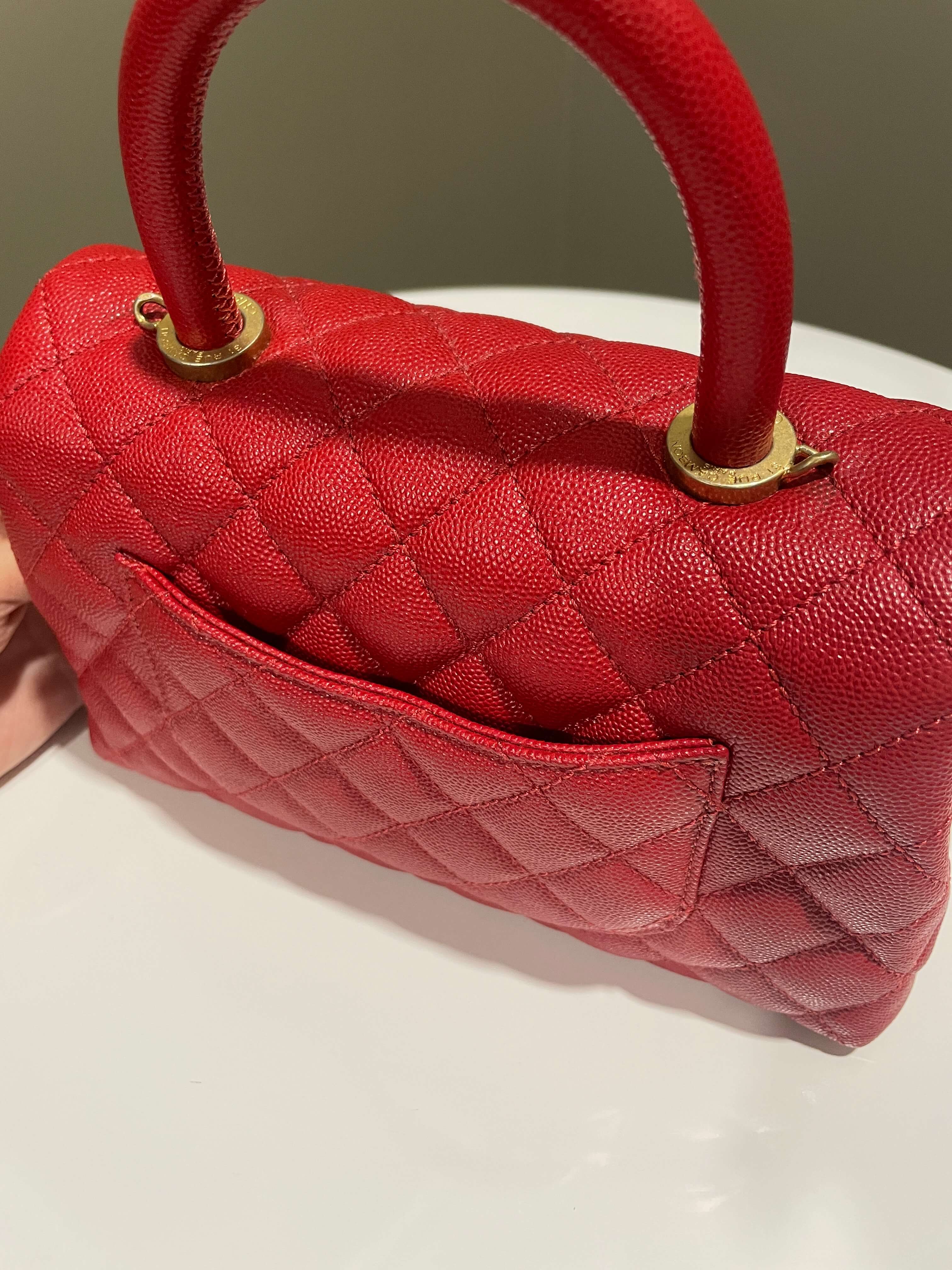 Chanel Quilted Coco Handle Red Caviar