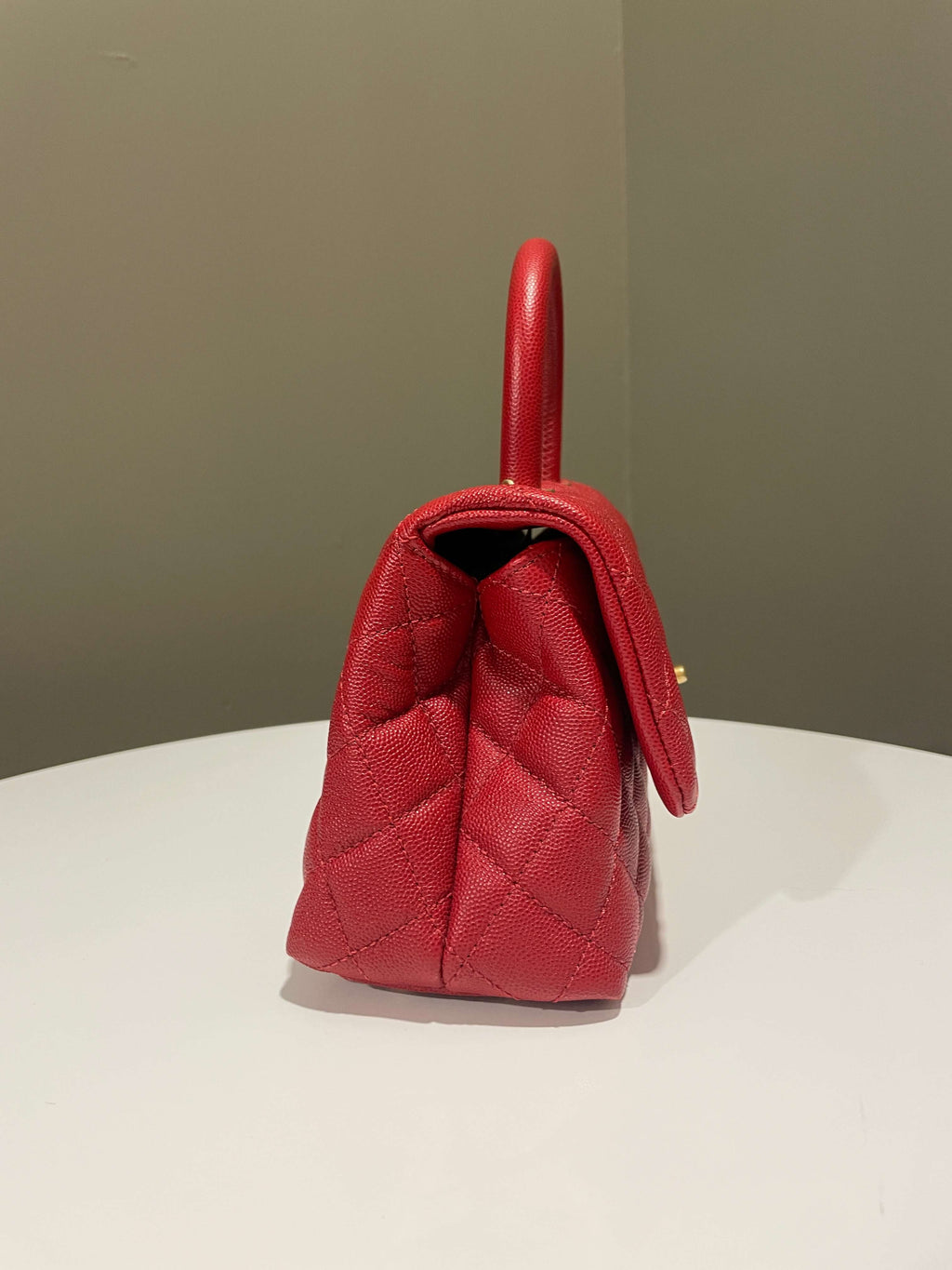 Chanel Quilted Coco Handle Red Caviar