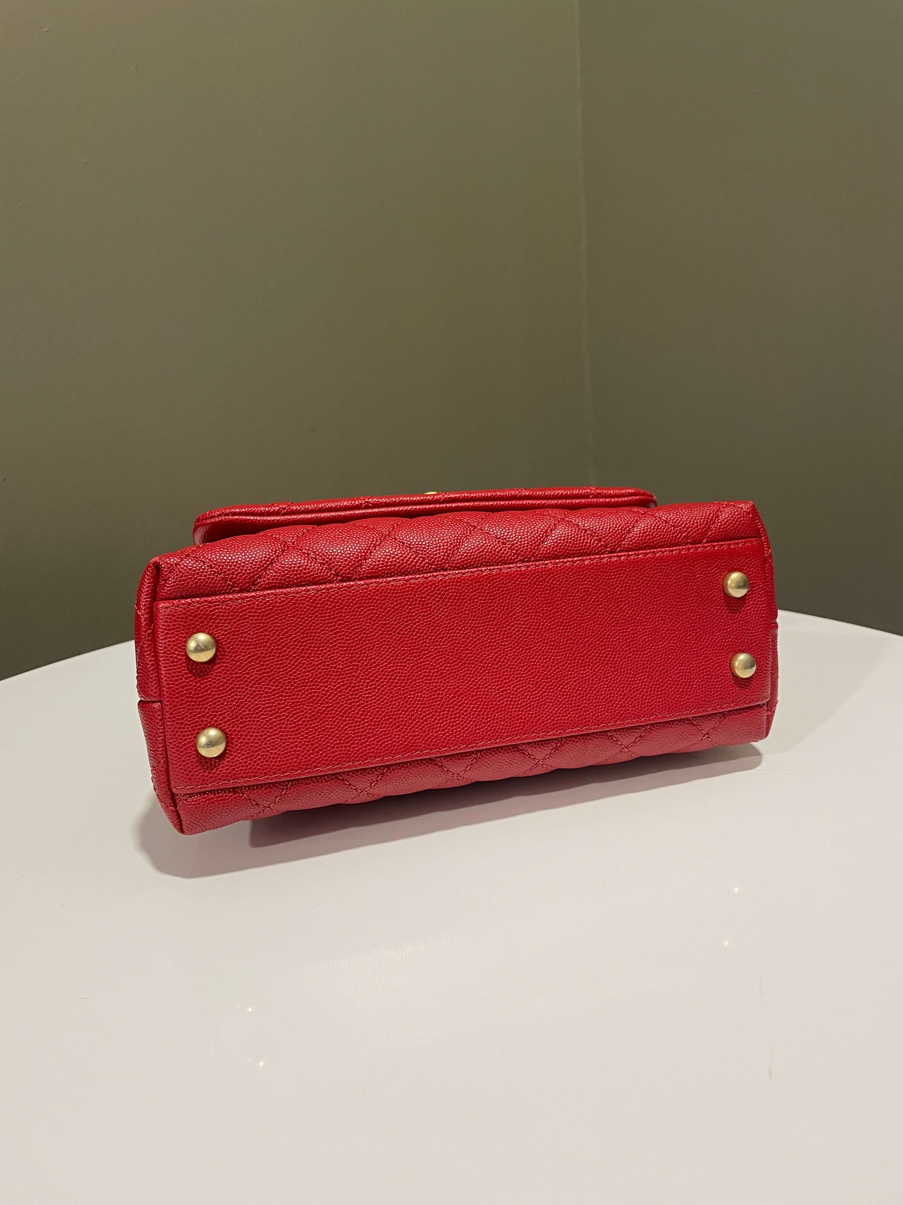 Chanel Quilted Coco Handle Red Caviar