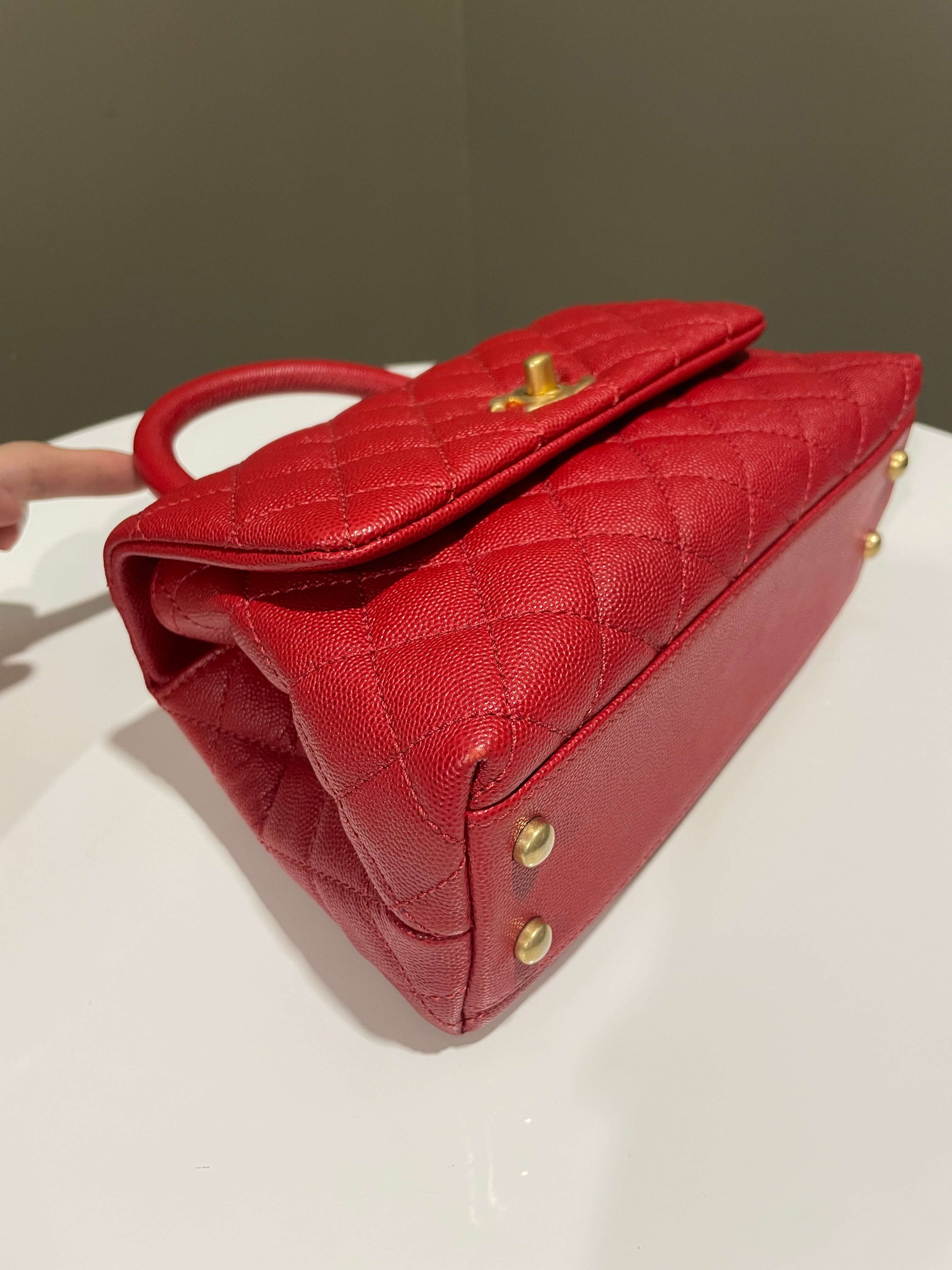 Chanel Quilted Coco Handle Red Caviar