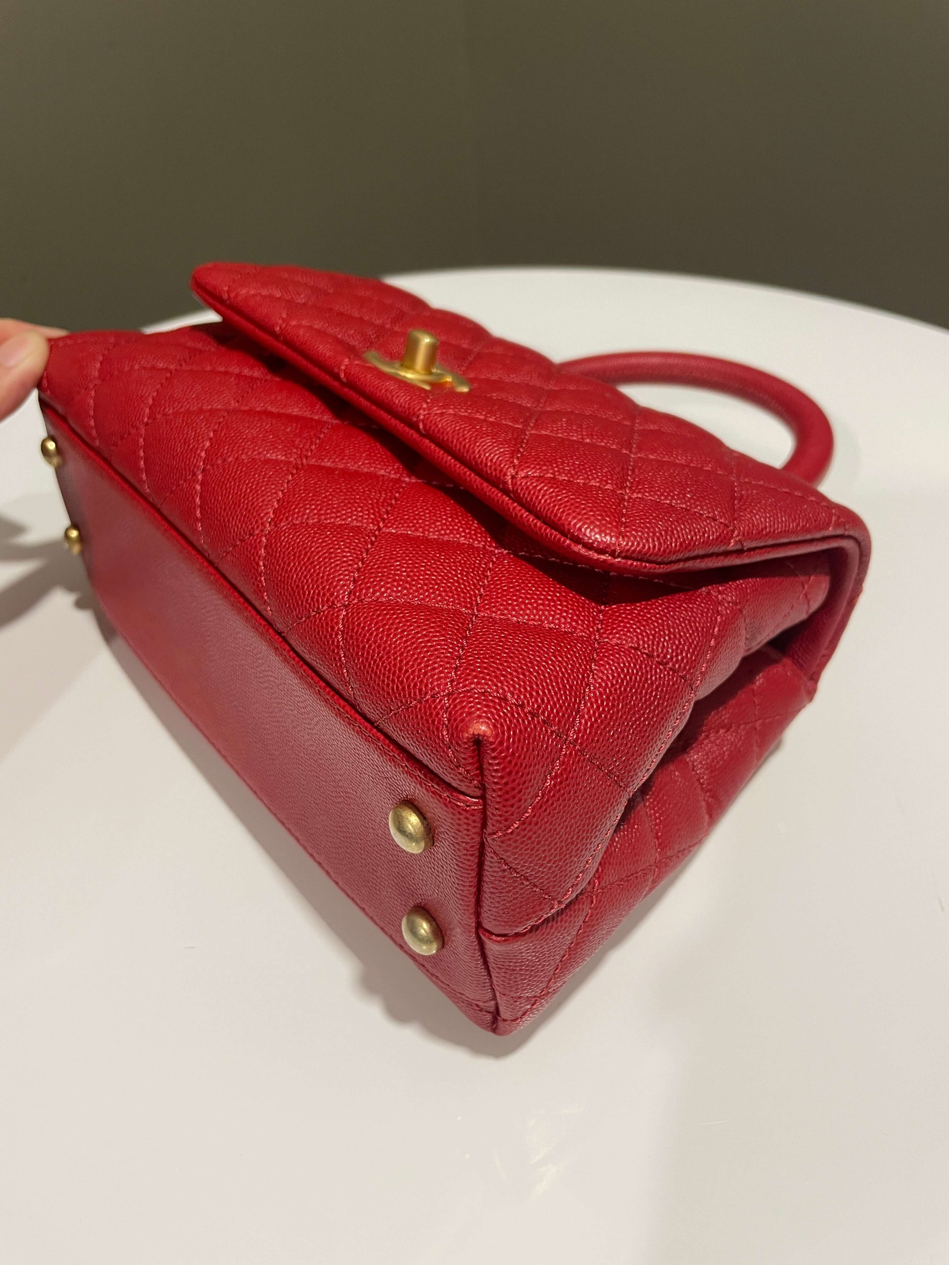 Chanel Quilted Coco Handle Red Caviar
