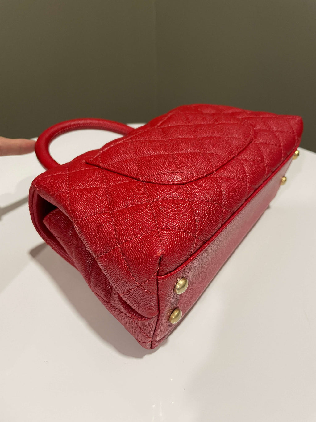 Chanel Quilted Coco Handle Red Caviar