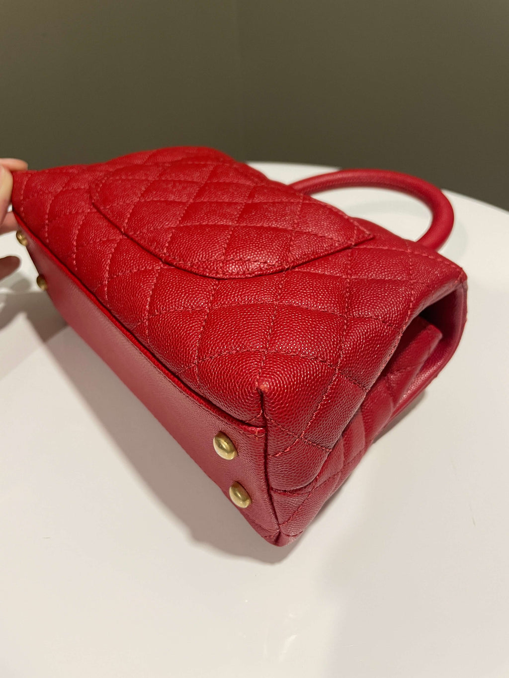 Chanel Quilted Coco Handle Red Caviar