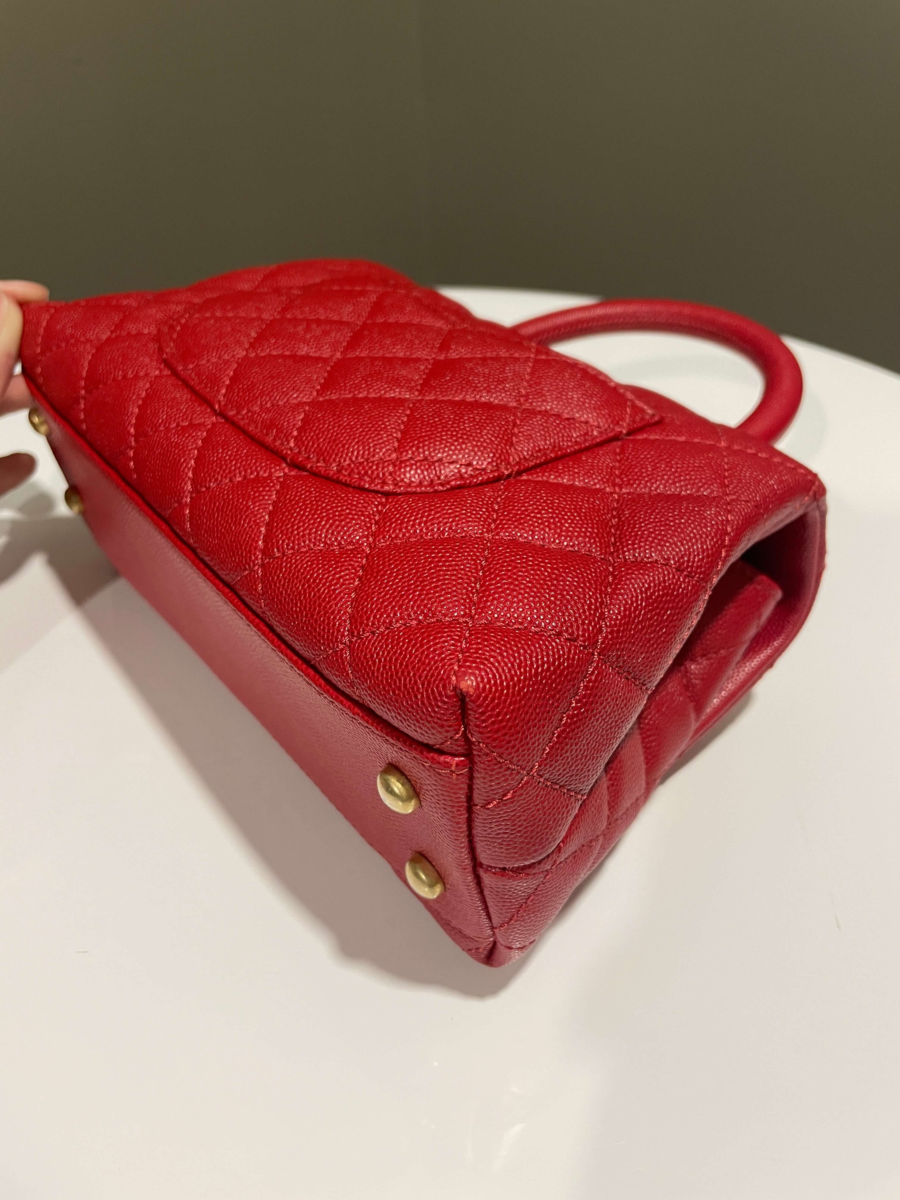 Chanel Quilted Coco Handle Red Caviar