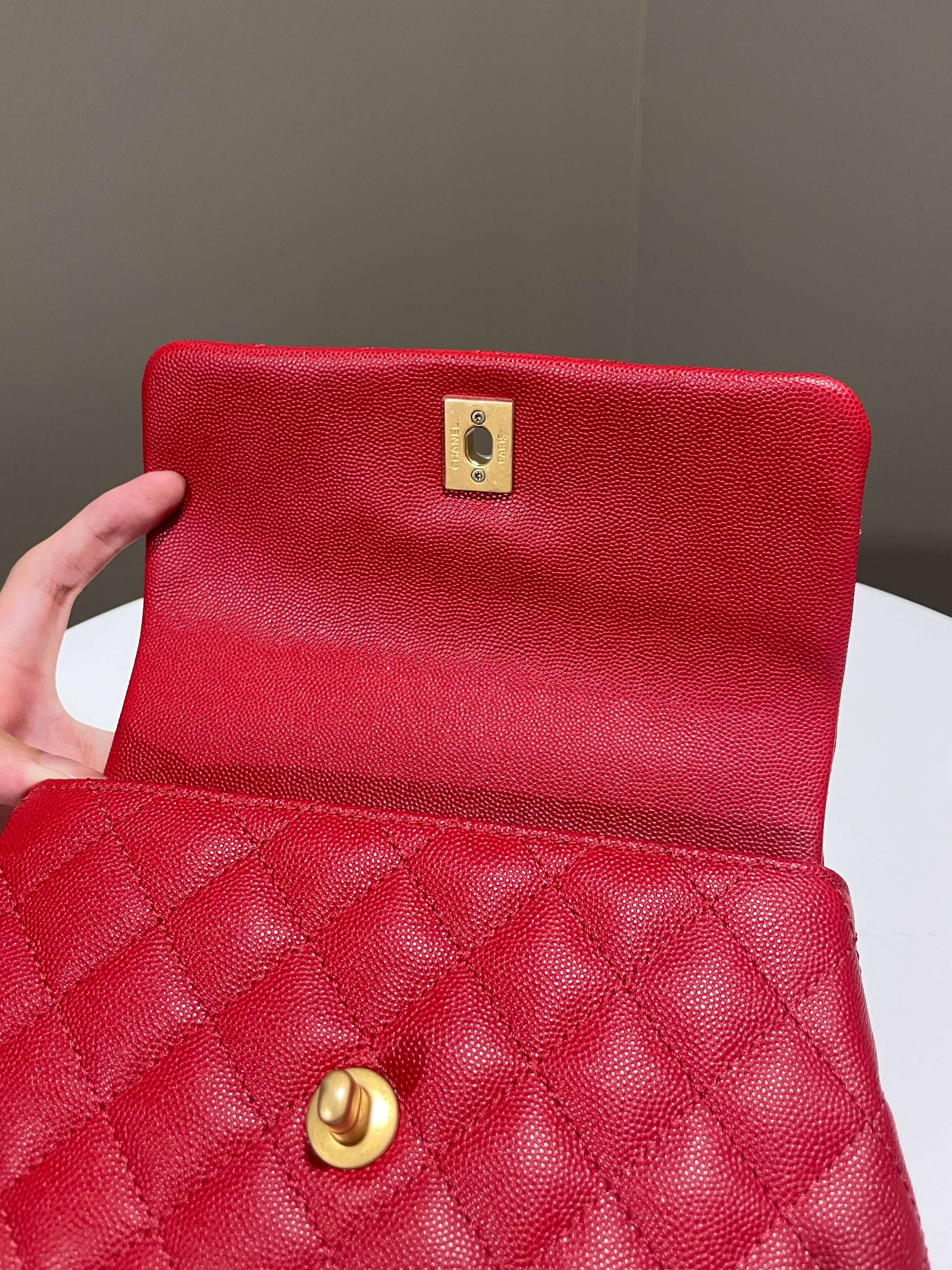 Chanel Quilted Coco Handle Red Caviar