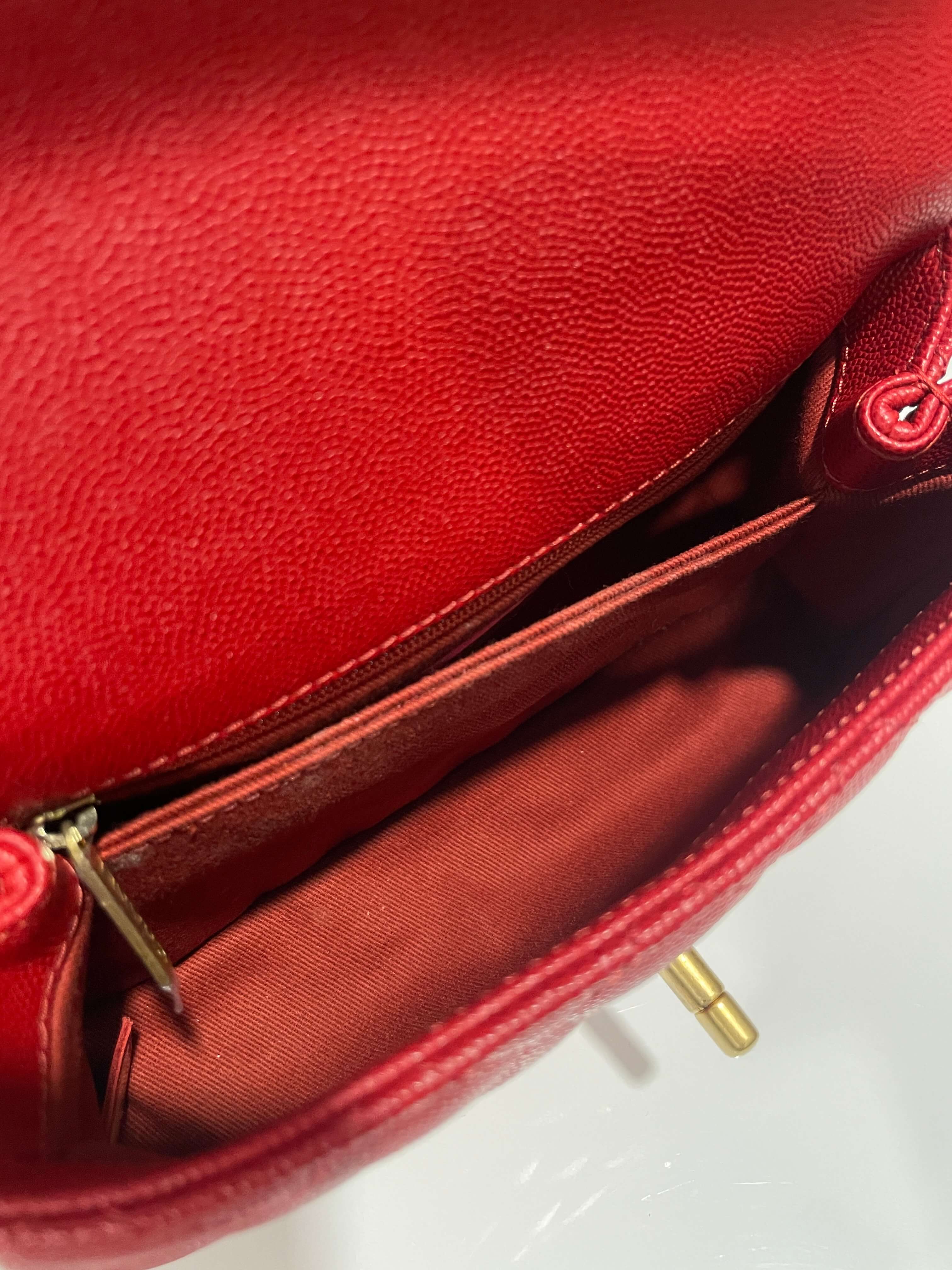 Chanel Quilted Coco Handle Red Caviar