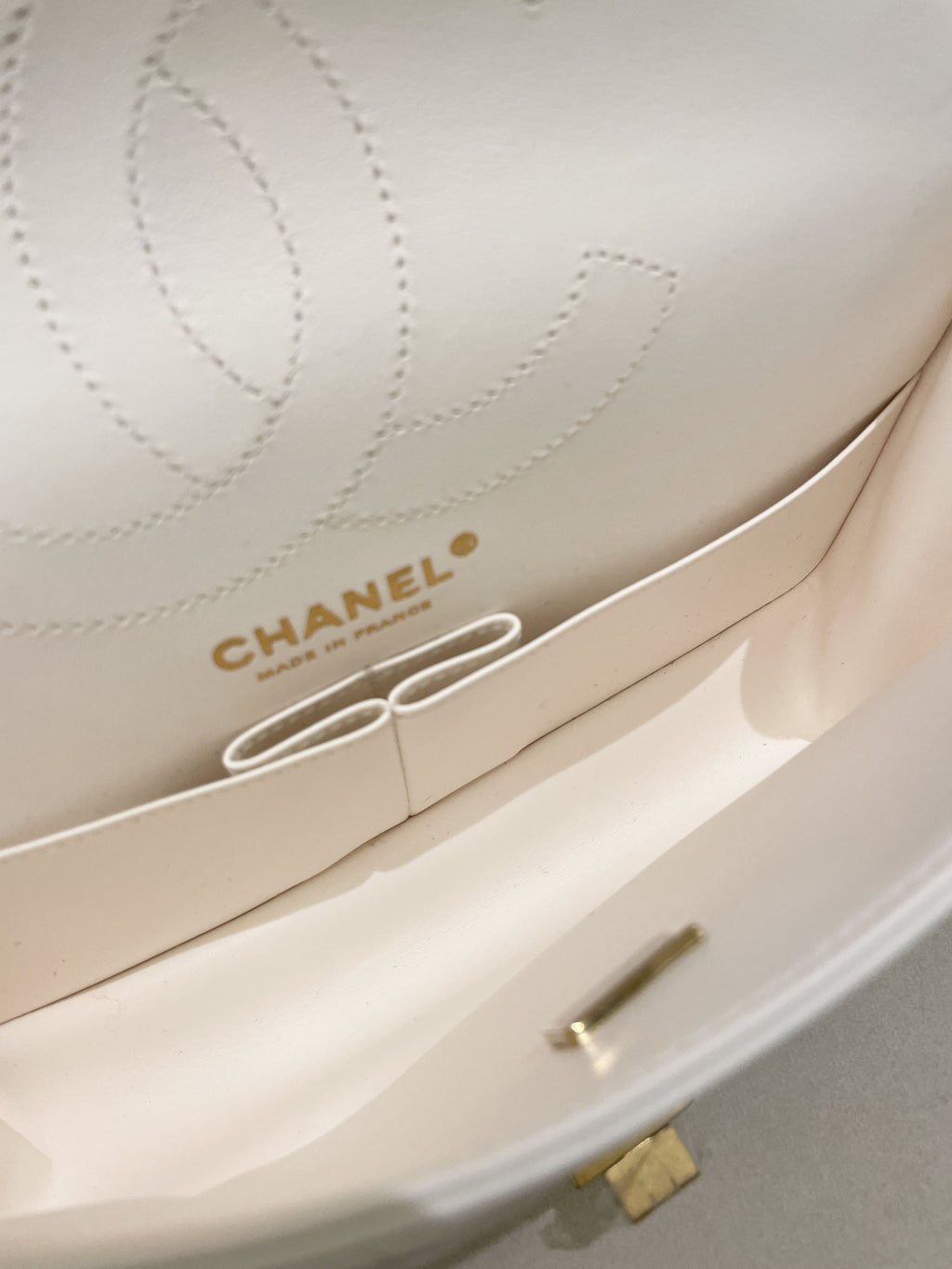 Chanel 2.55 225 Chevron Reissue Double Flap White Calfskin