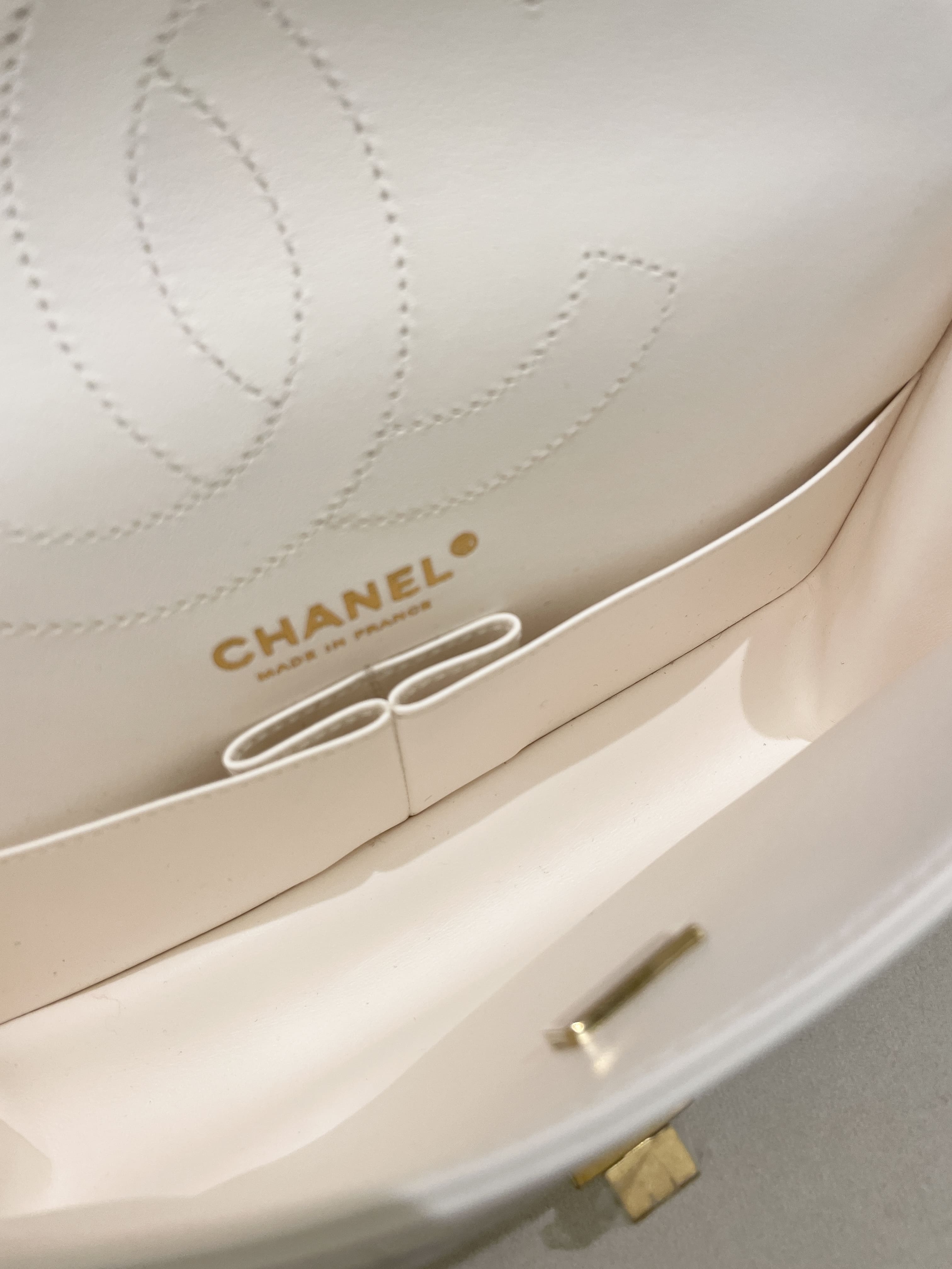 Chanel 2.55 225 Chevron Reissue Double Flap White Calfskin
