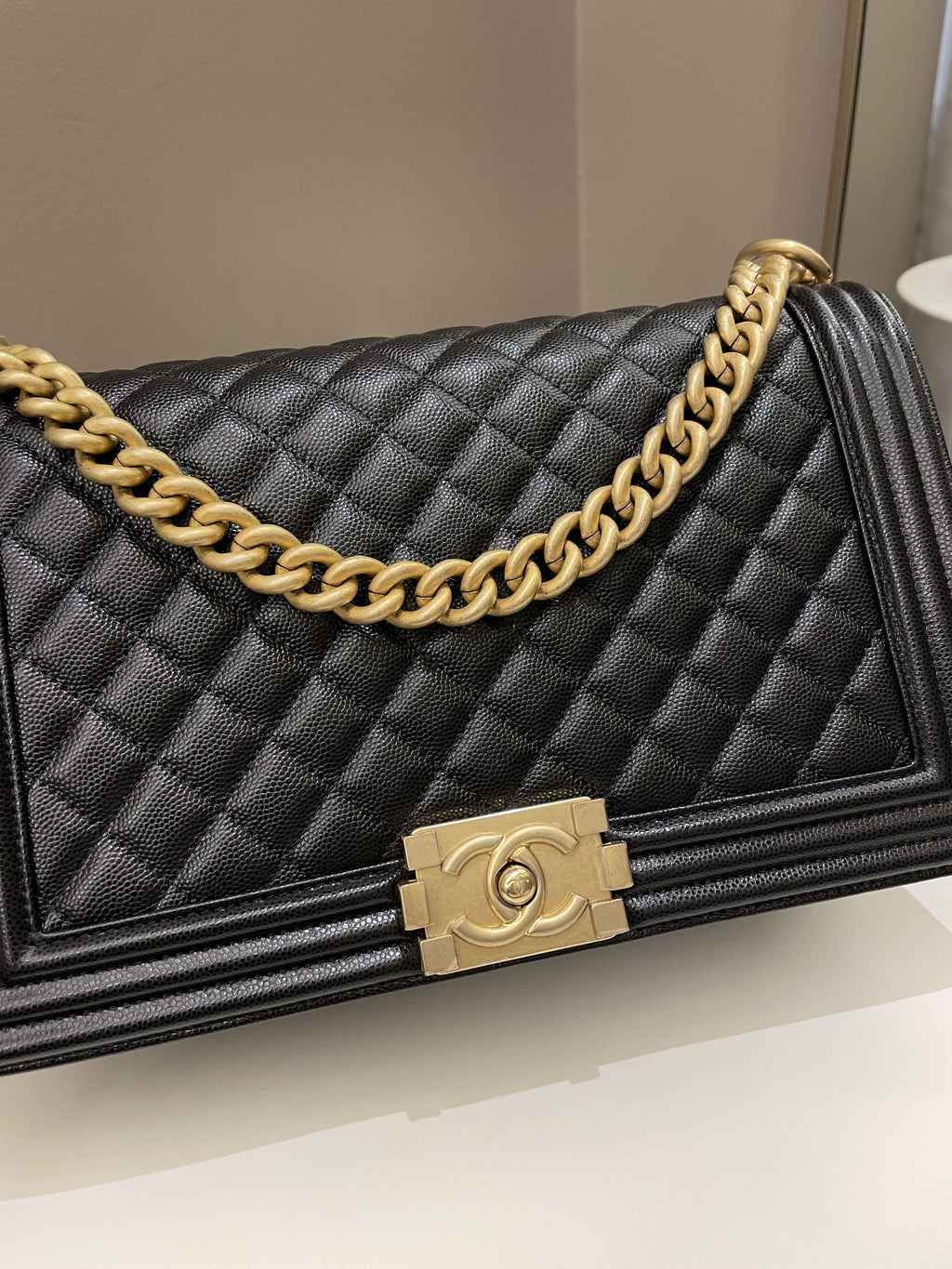 Chanel Quilted New Medium Boy Black Caviar