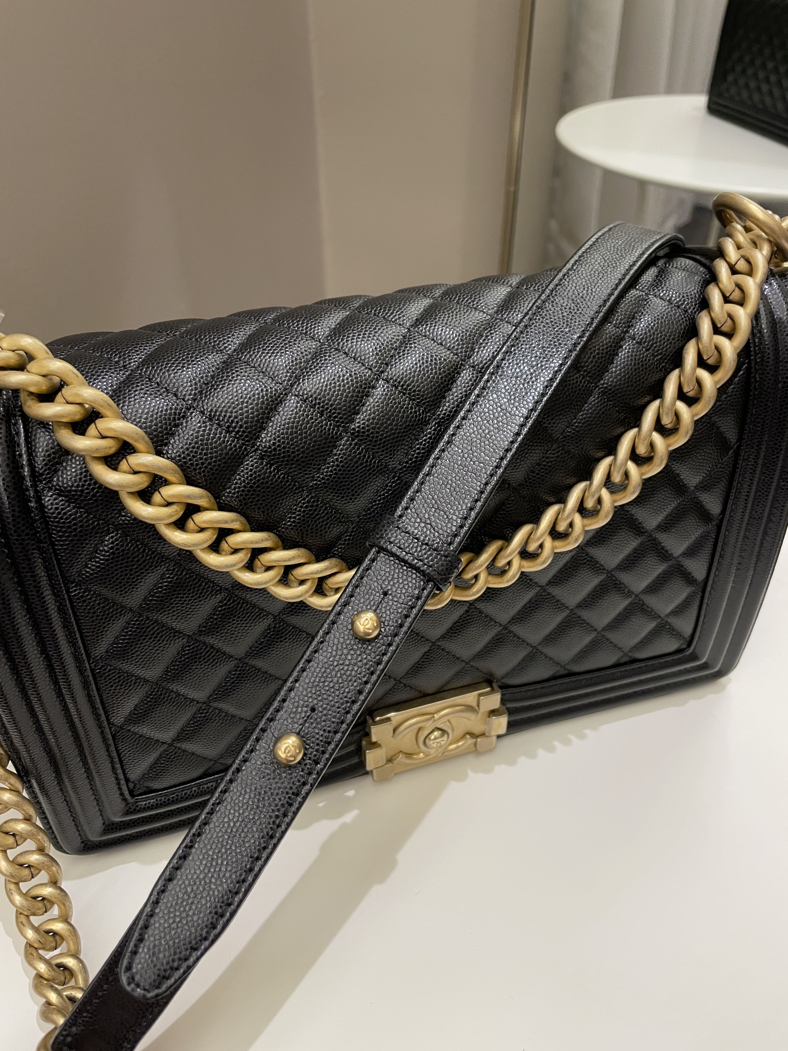 Chanel Quilted New Medium Boy Black Caviar