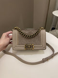 Chanel Scales Small Boy Gold Lambskin