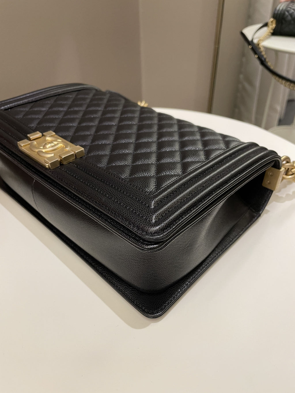 Chanel Quilted New Medium Boy Black Caviar