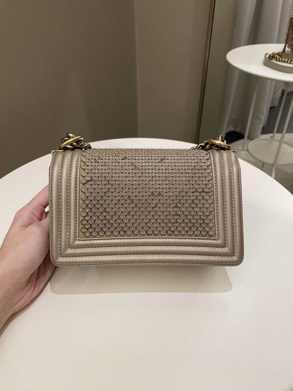 Chanel Scales Small Boy Gold Lambskin
