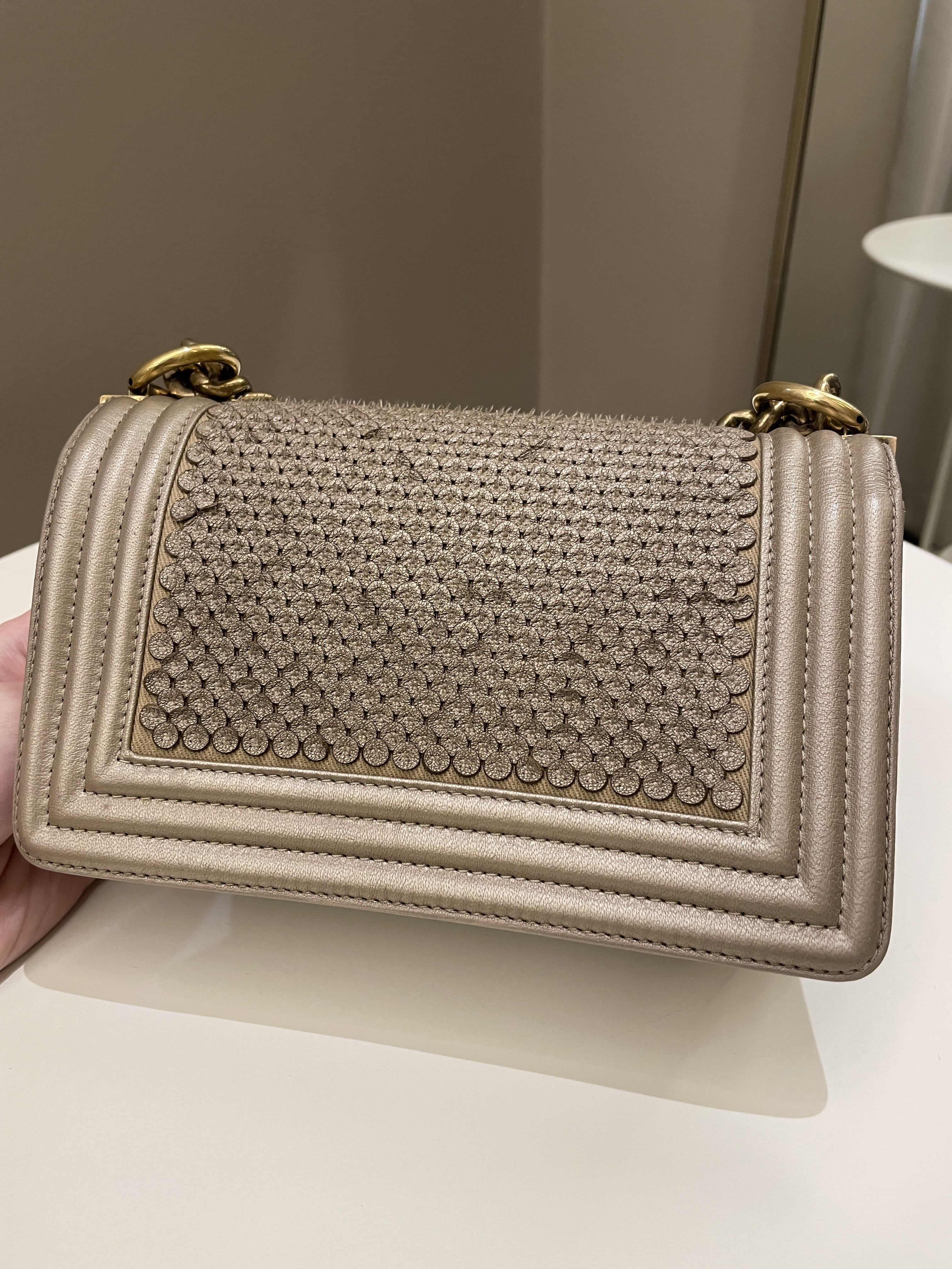 Chanel Scales Small Boy Gold Lambskin