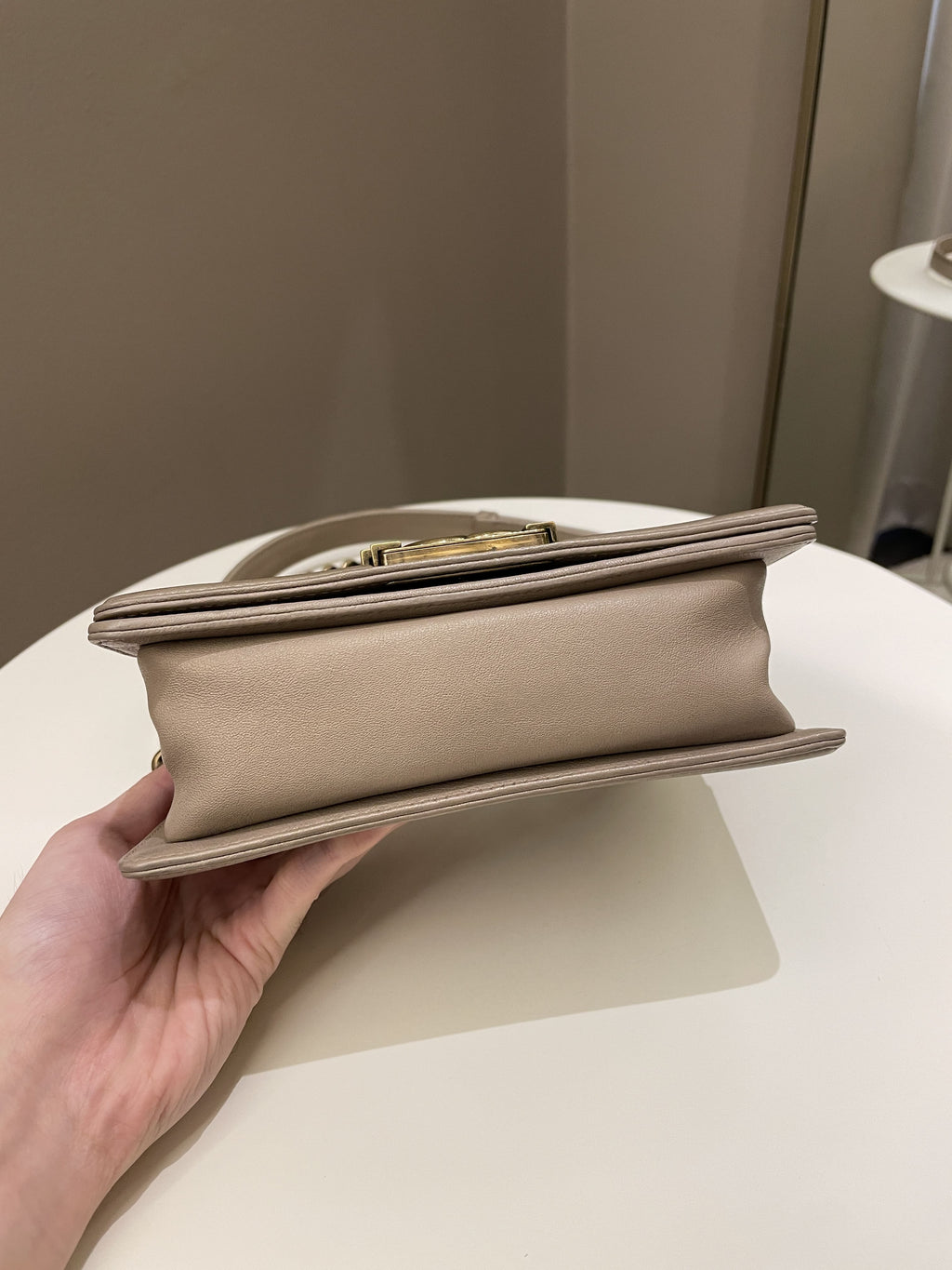 Chanel Scales Small Boy Gold Lambskin