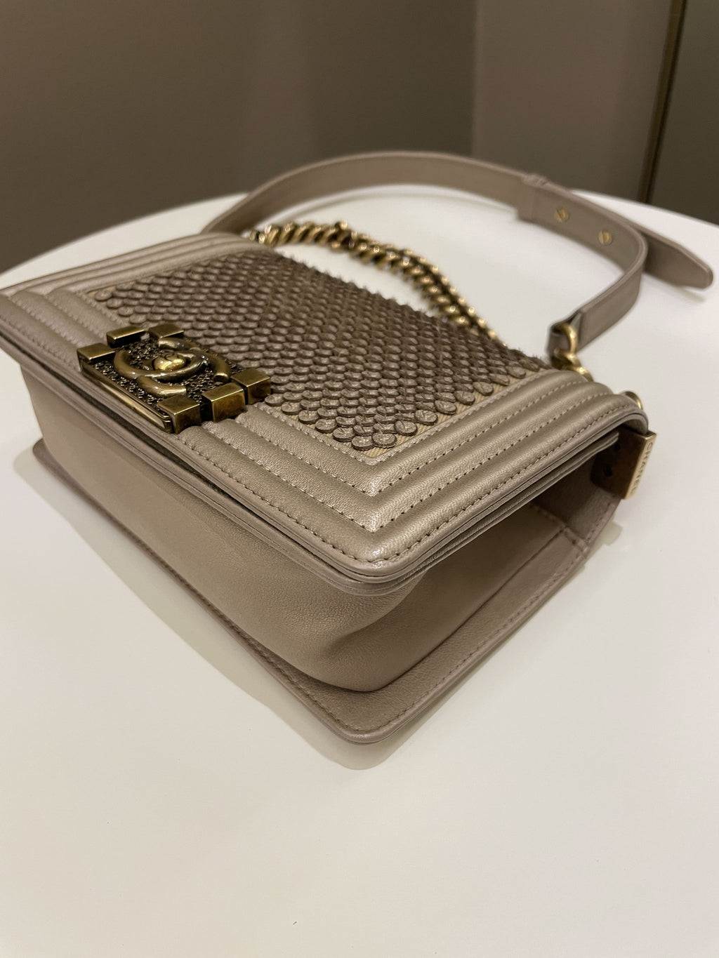 Chanel Scales Small Boy Gold Lambskin