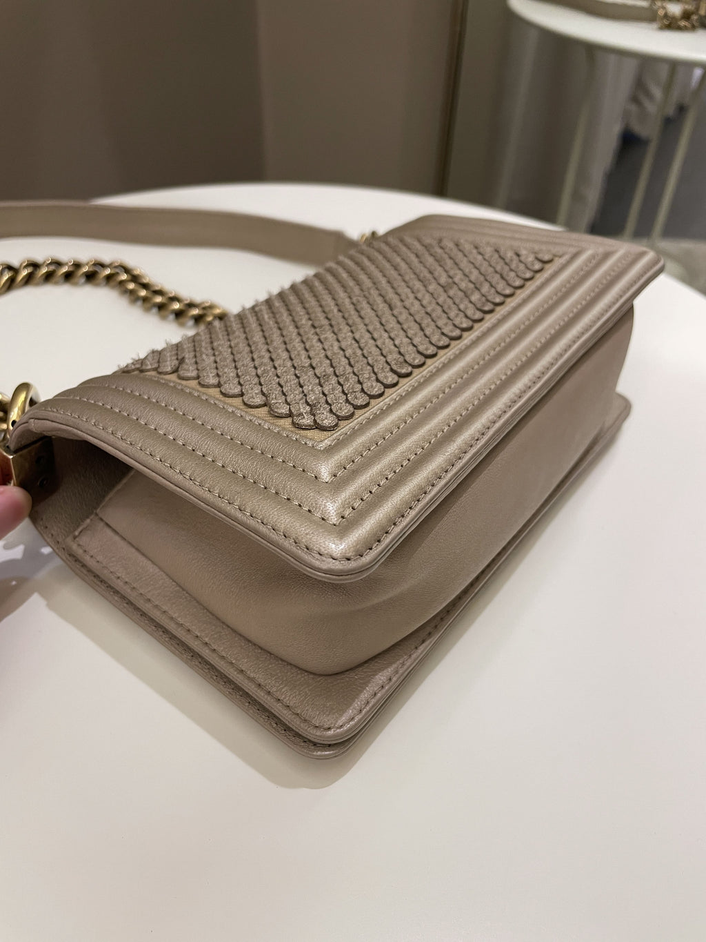 Chanel Scales Small Boy Gold Lambskin