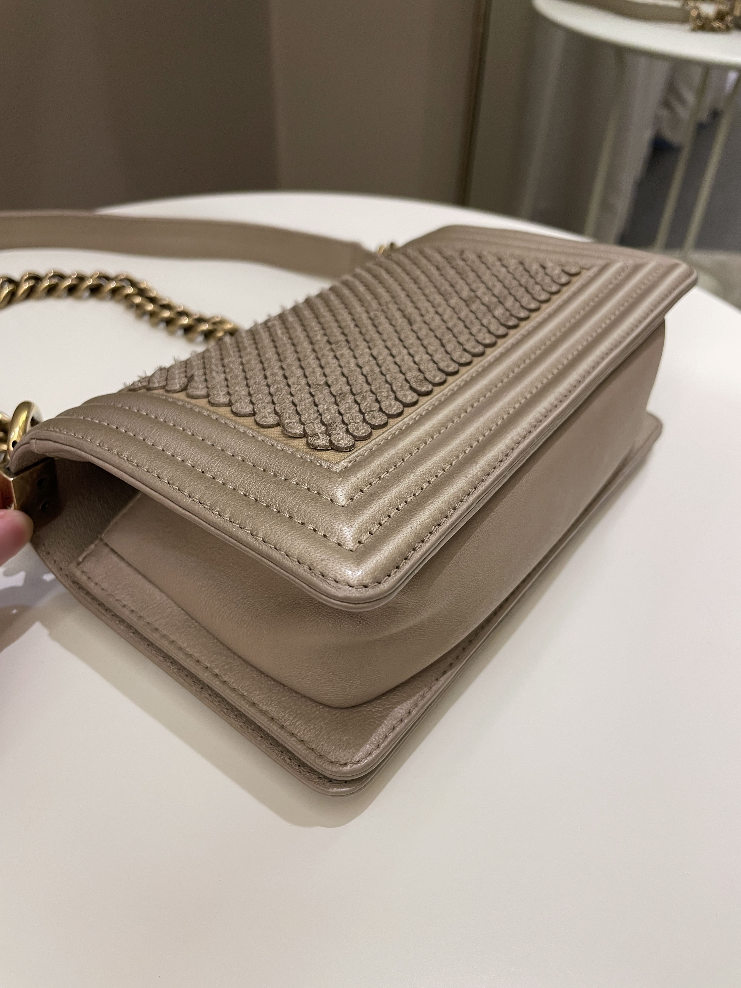 Chanel Scales Small Boy Gold Lambskin