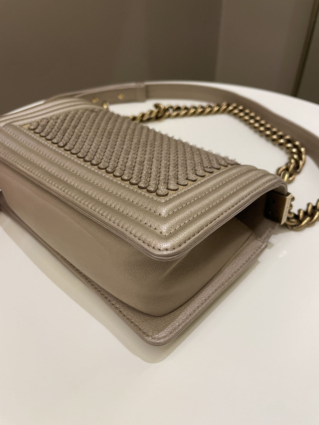 Chanel Scales Small Boy Gold Lambskin